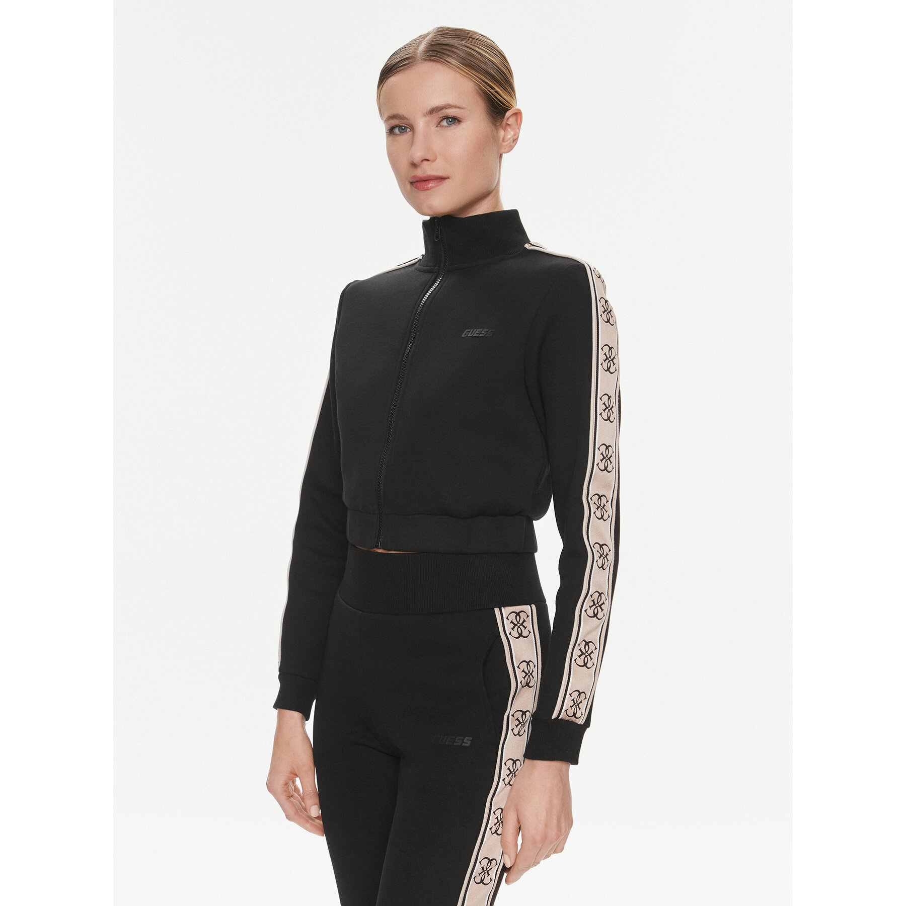 Guess Sweatshirt V3RQ12 KB3P2 Schwarz Regular Fit