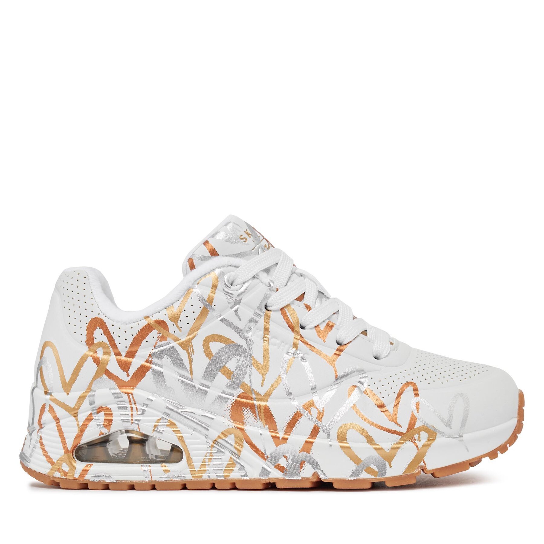 Snīkeri Skechers Uno Metallic Love 155523/WTGD Balts