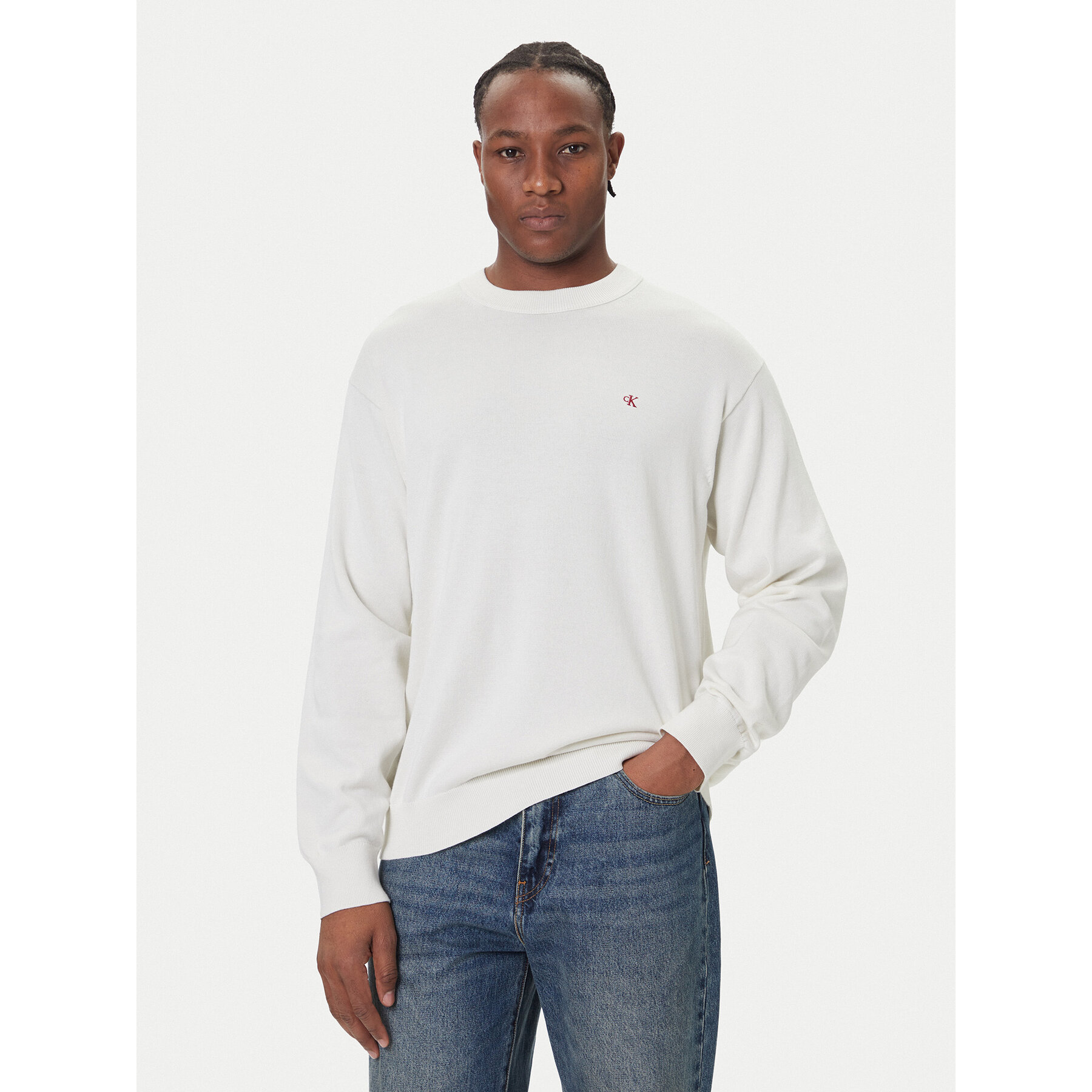 Calvin Klein Jeans Pullover LV04RC309G Écru Regular Fit