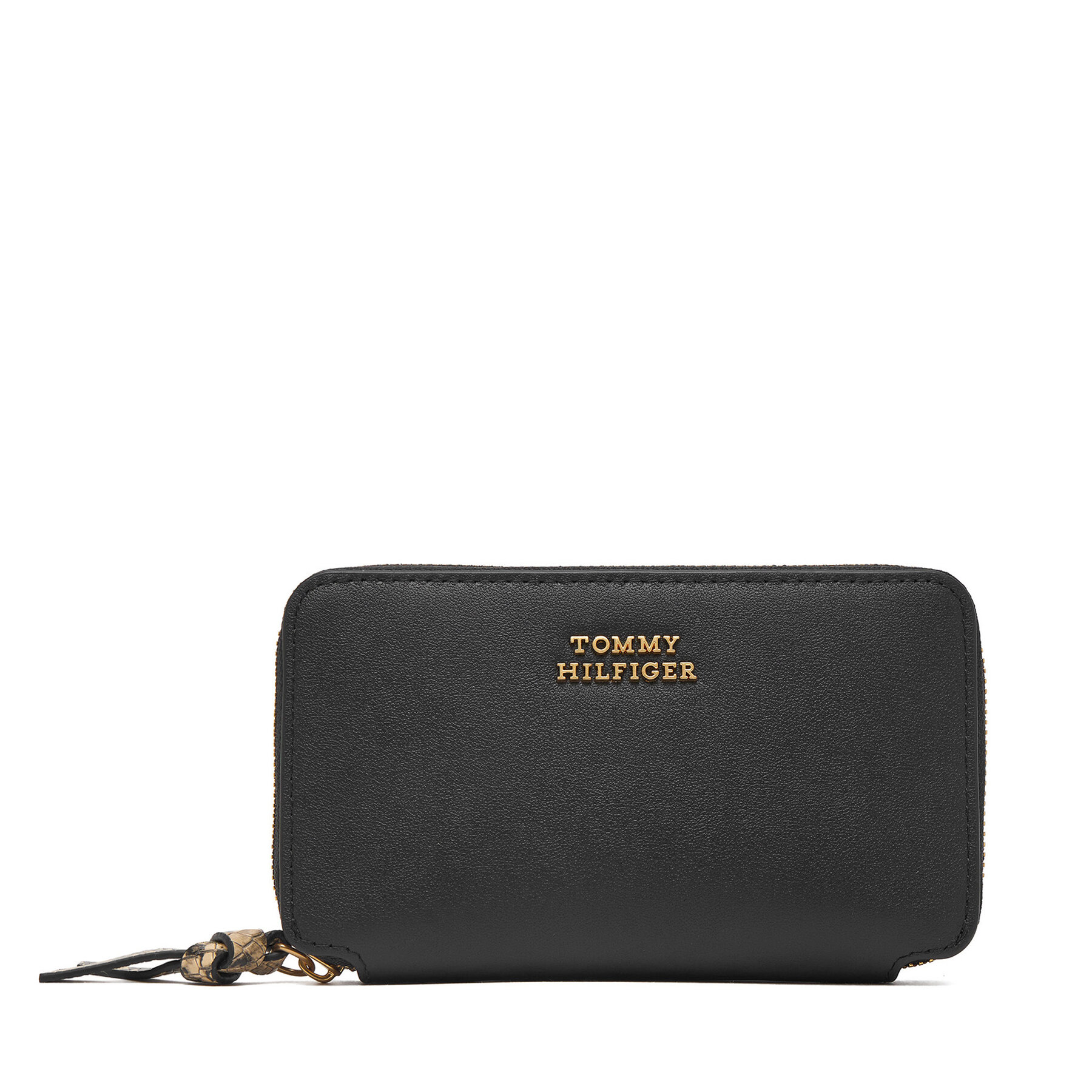 Peňaženka Tommy Hilfiger Th Leather Med Za Wallet AW0AW18939 Čierna
