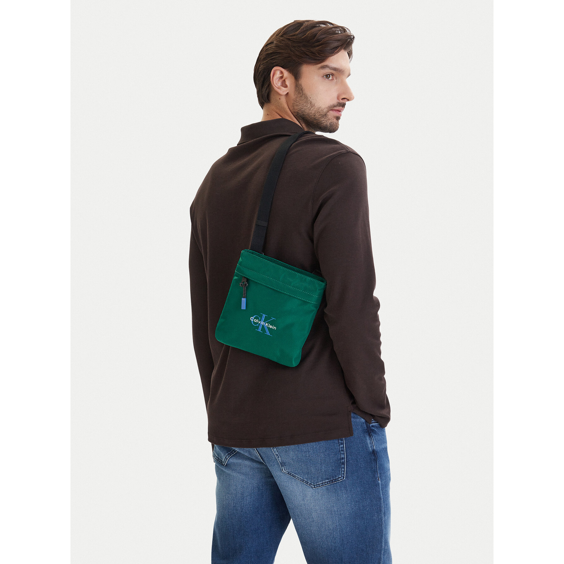 Мъжка чантичка Calvin Klein Bold Flatpack LV04D3178G Зелен