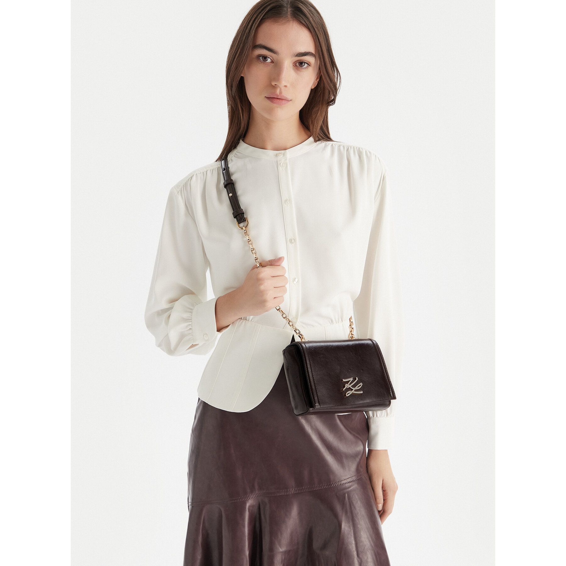 Τσάντα KARL LAGERFELD A4W30106 Καφέ