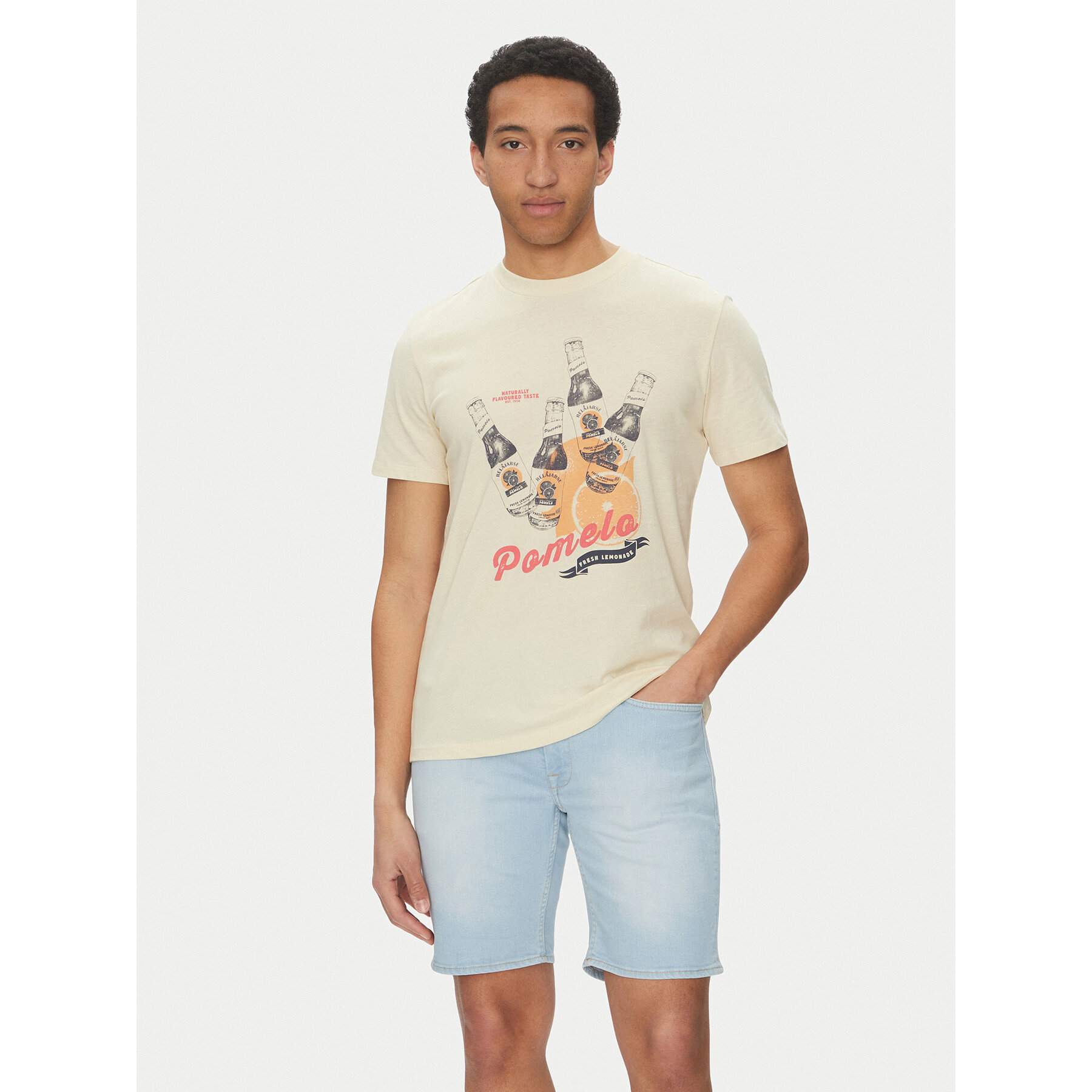 Blend T-Shirt 20718263 Μπεζ Regular Fit