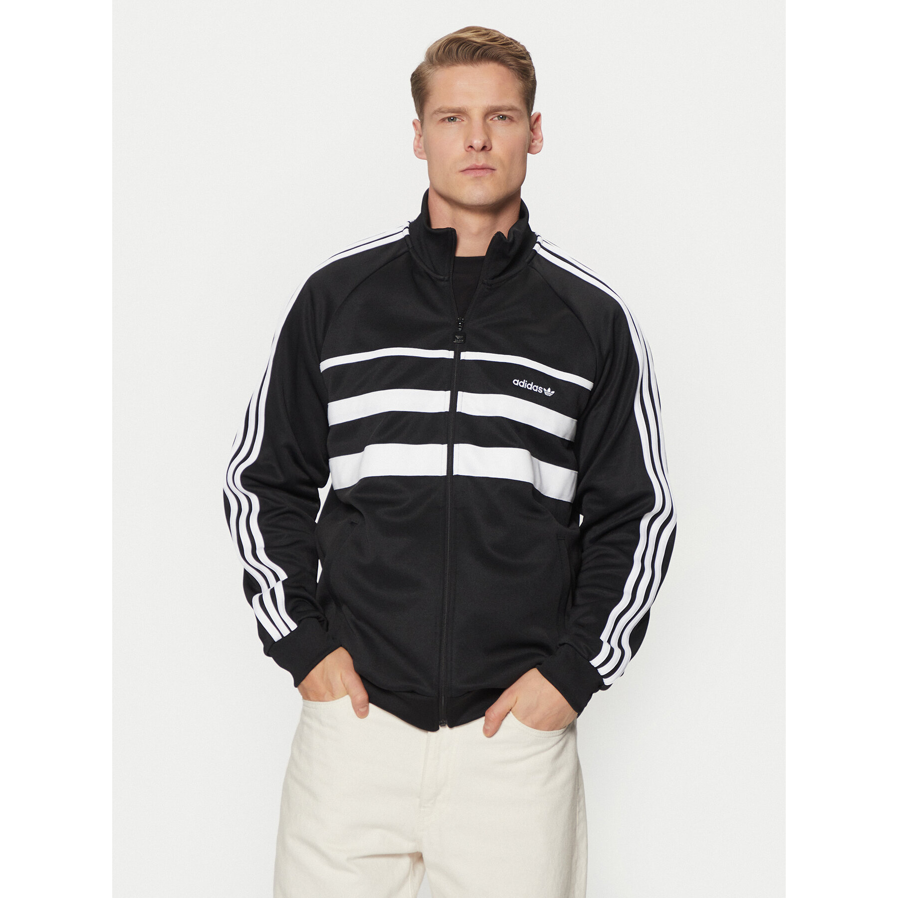 adidas Sweatshirt The First Track JP1046 Schwarz Regular Fit