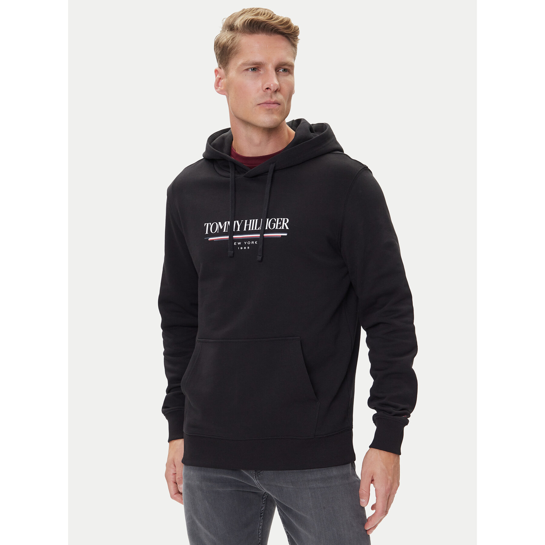 Tommy Hilfiger Sweatshirt Brand Love MW0MW40534 Schwarz Regular Fit