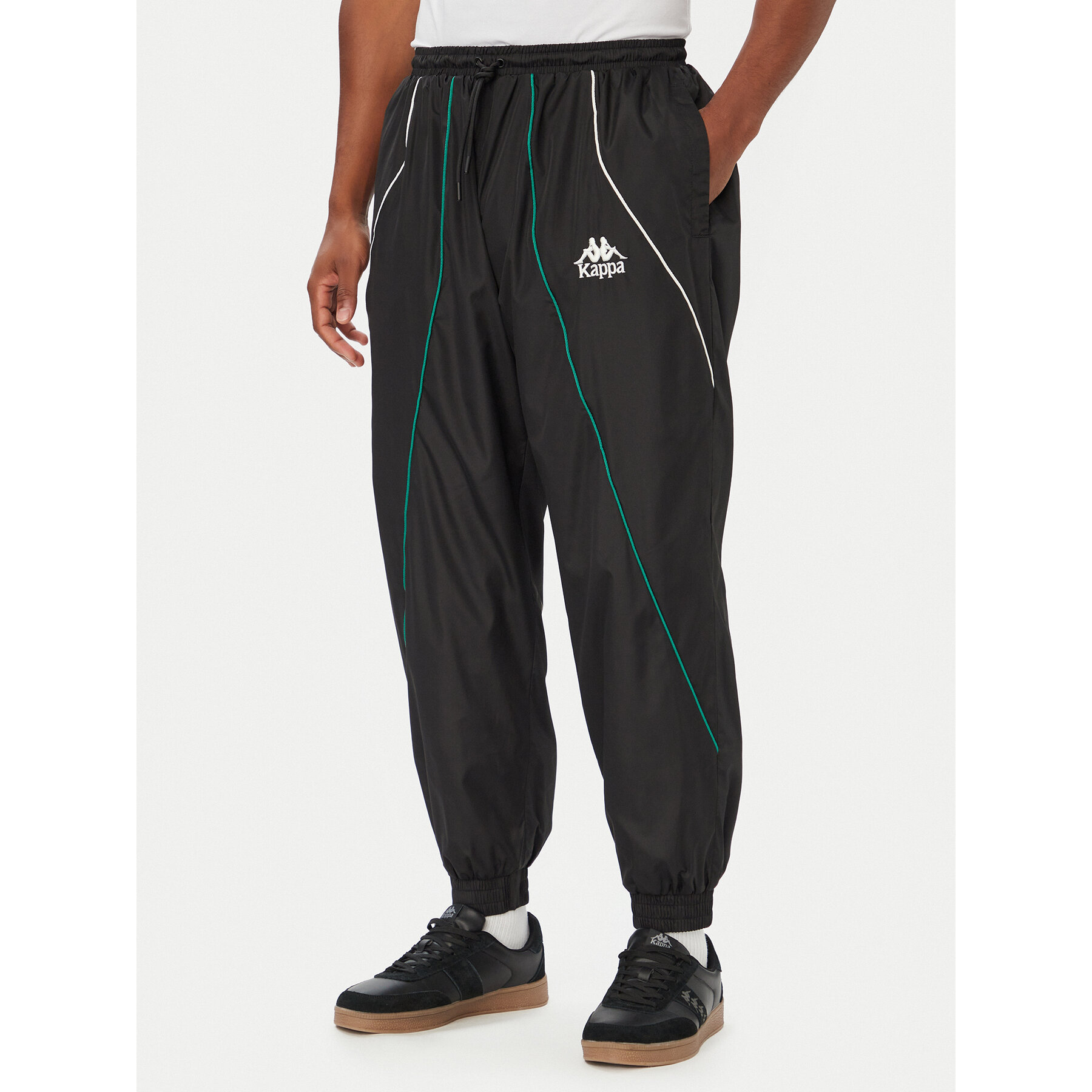 Kappa Donji dio trenerke Authentic Olpin 322934W Crna Regular Fit