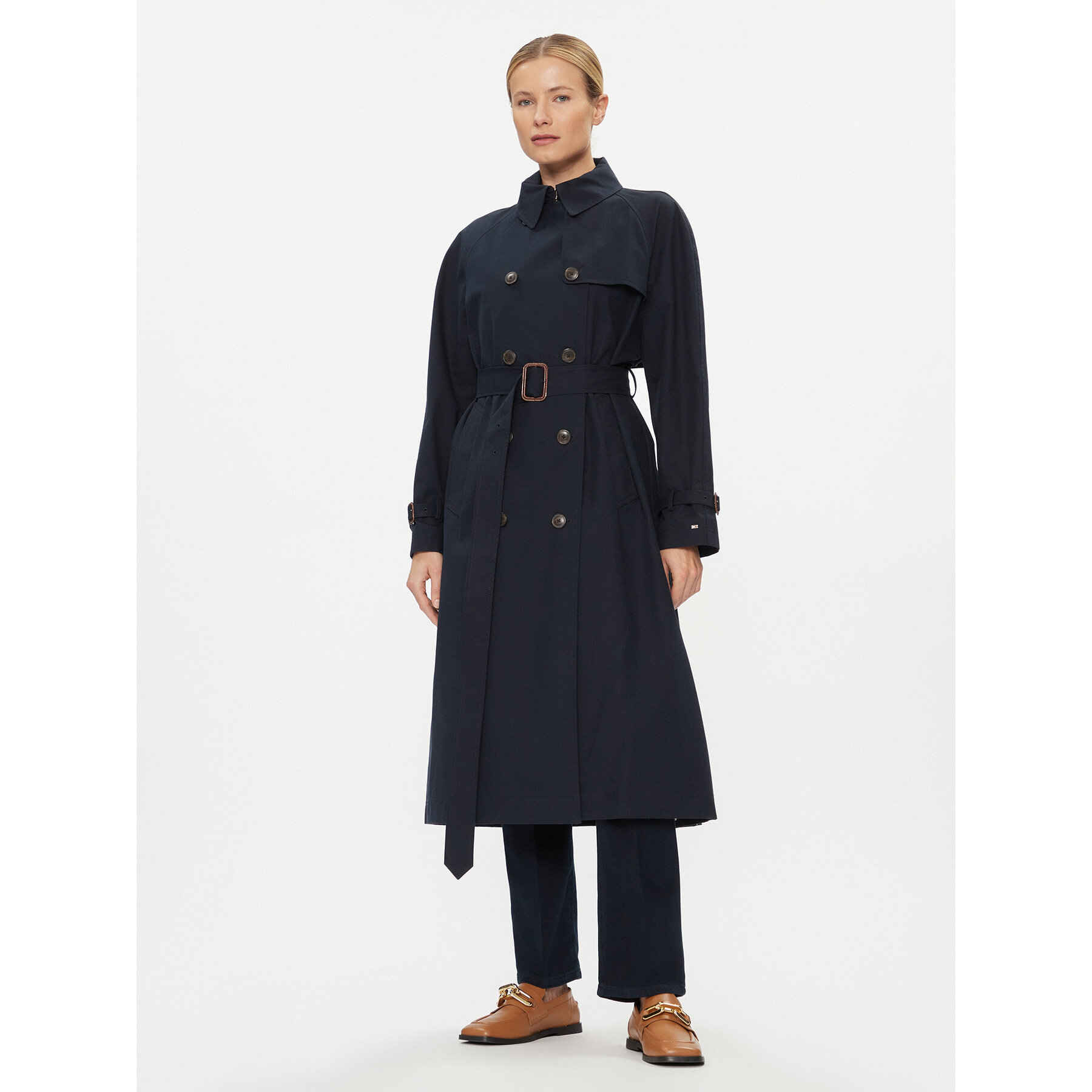 Tommy Hilfiger Tenchcoat WW0WW38947 Dunkelblau Regular Fit