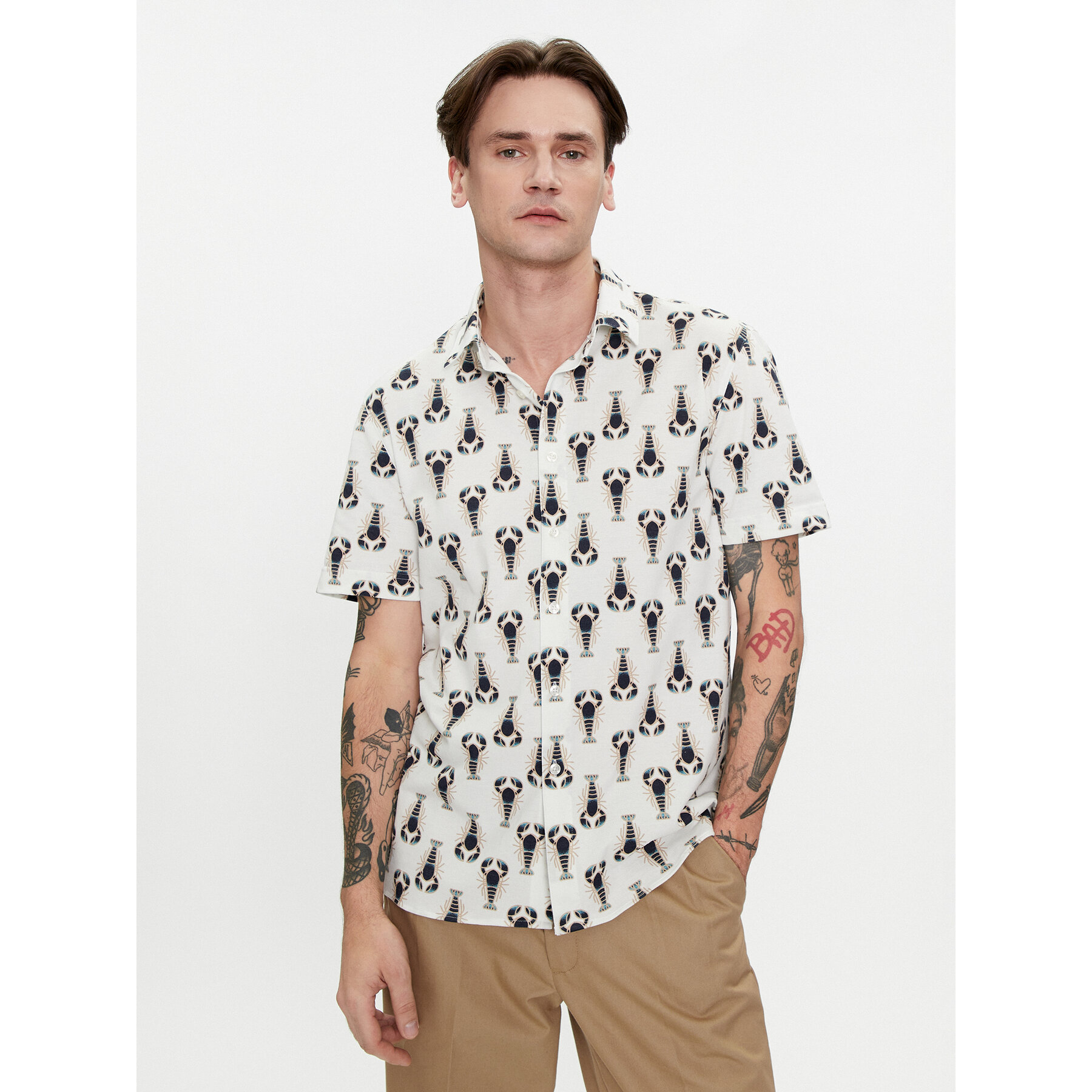 Baldessarini Hemd B3 77006/000/3553 Écru Regular Fit