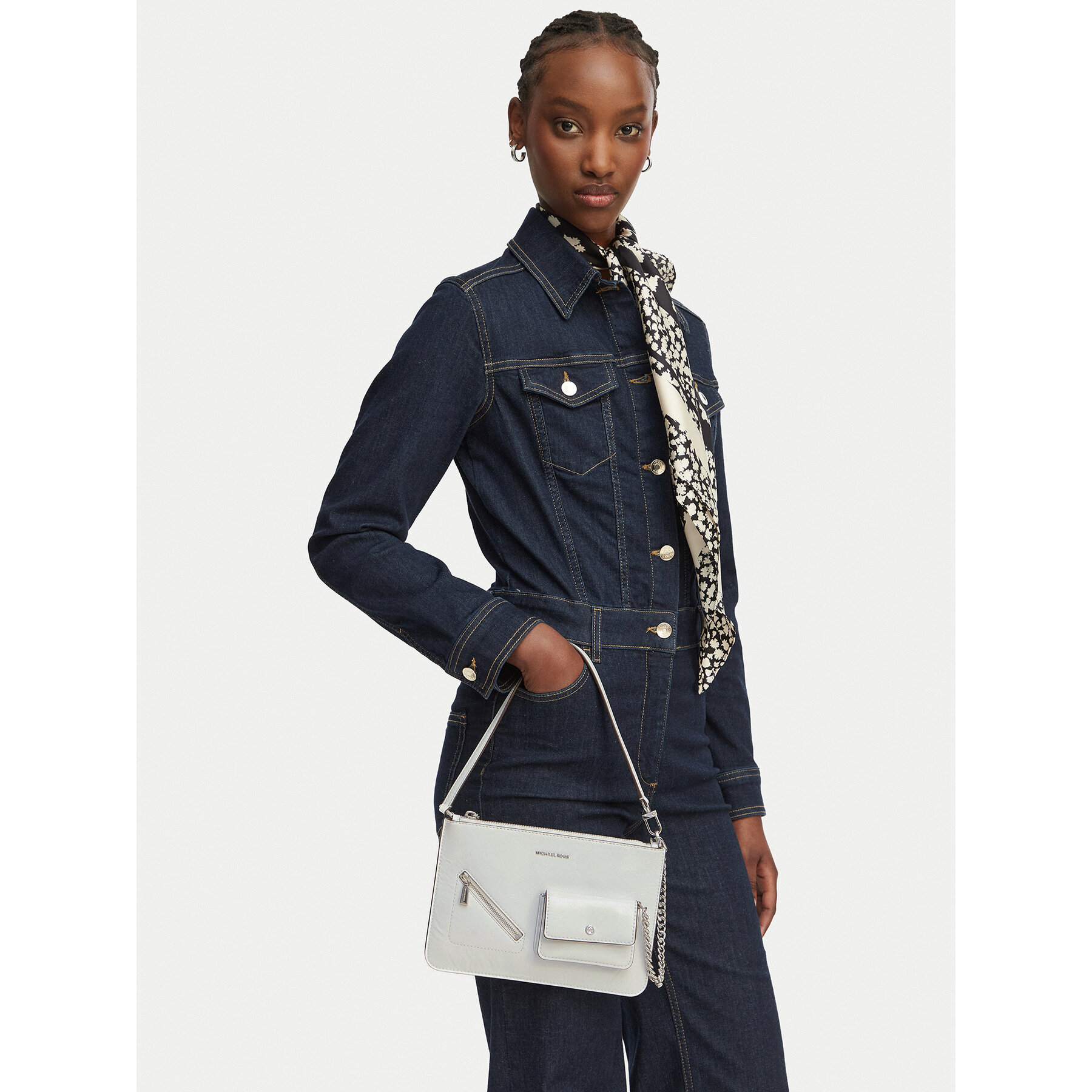 Τσάντα MICHAEL Michael Kors Jet Set 32S6SJ6F6L Λευκό