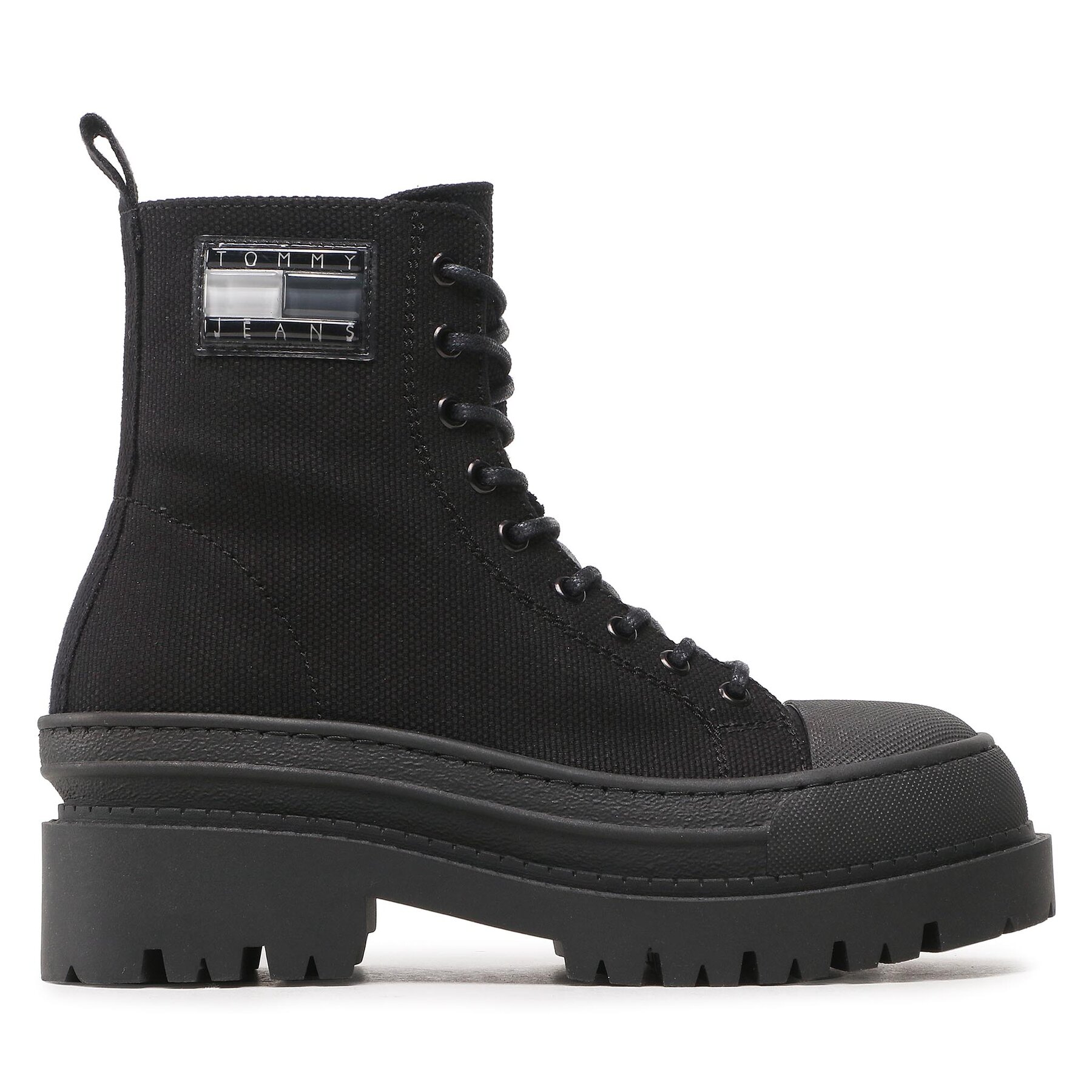 Gležnjarji Tommy Jeans Tjw Foxing Canvas EN0EN02216 Črna