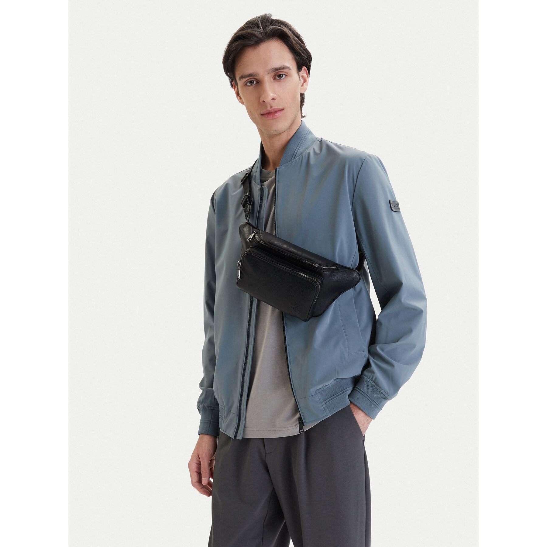 Torbica za okrog pasu﻿ Calvin Klein Webbing Strap Waistbag LV04D3130G Črna