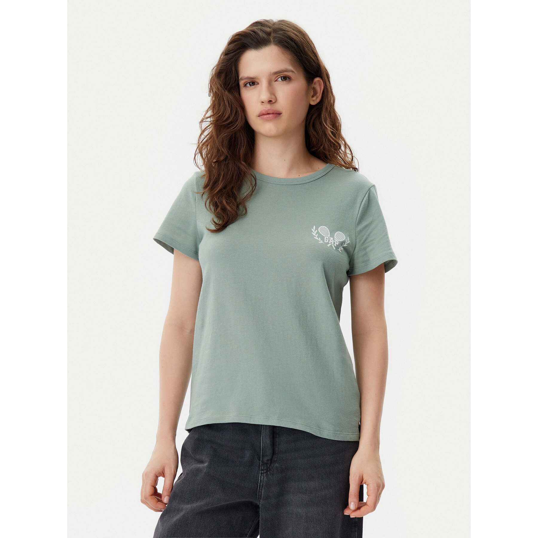 Gap Póló 723653-04 Zöld Regular Fit