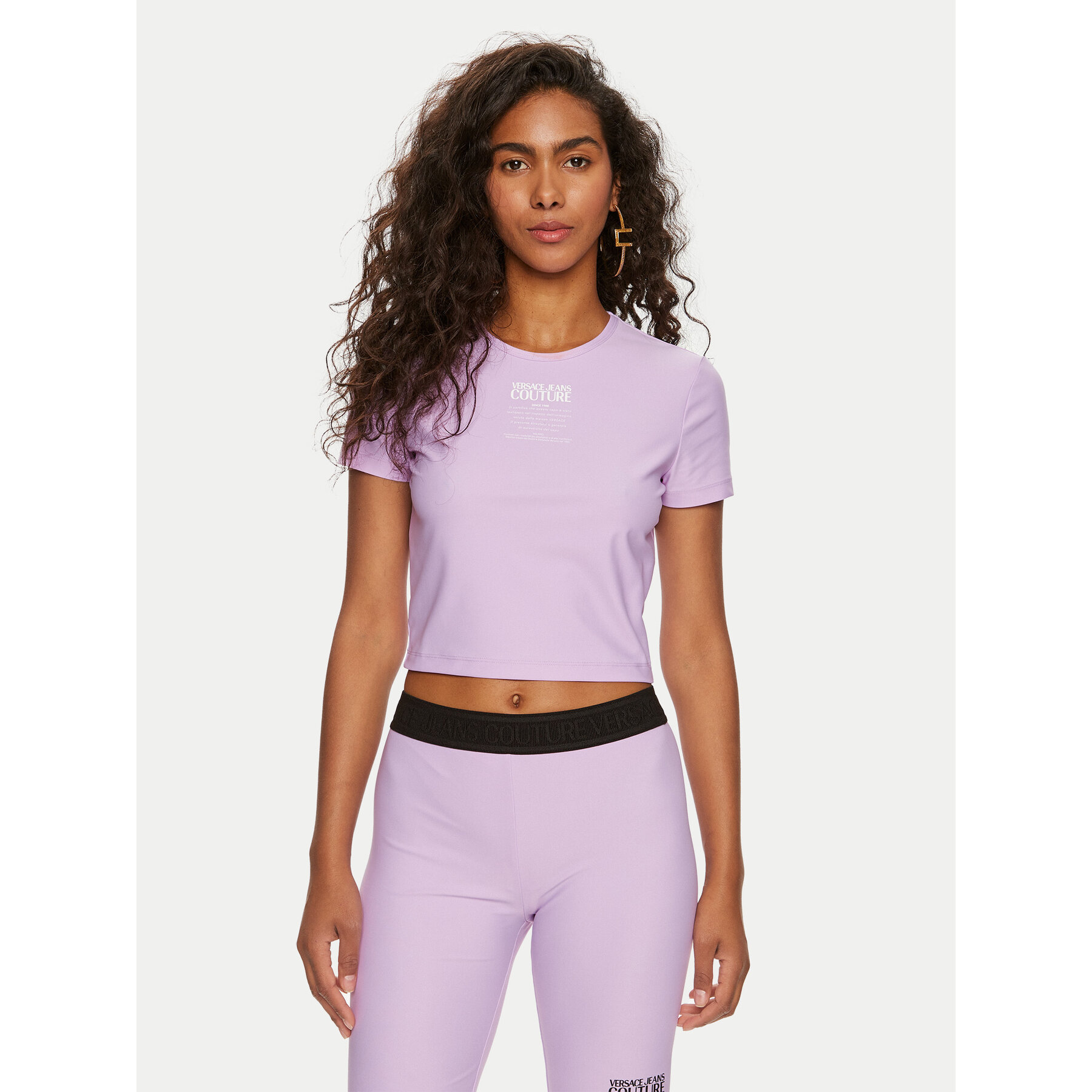 Versace Jeans Couture Póló 76HAH602 Lila Slim Fit