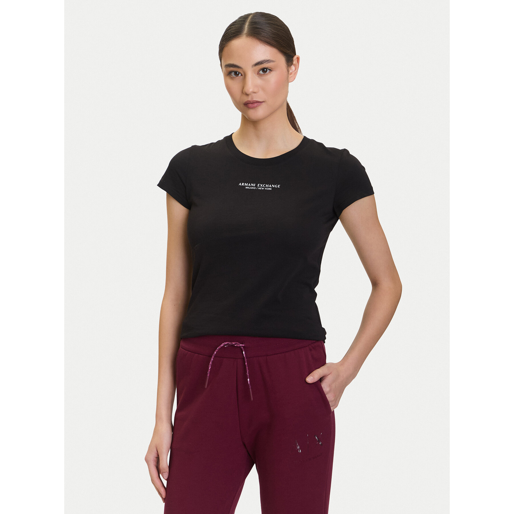 Armani Exchange Póló XW001455 AF10356 UC001 Fekete Slim Fit