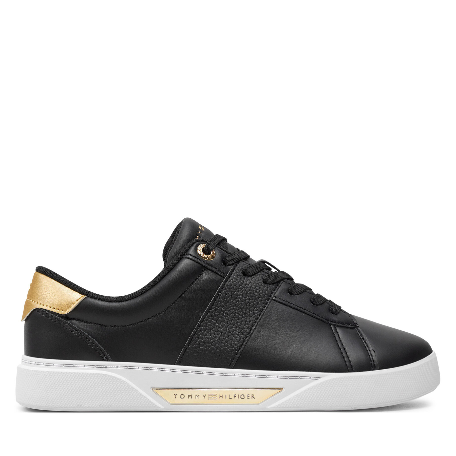 Damen Sneakers Tommy Hilfiger, Schuhgröße 36, Schwarz, Chic Panel Court Sneaker FW0FW07998