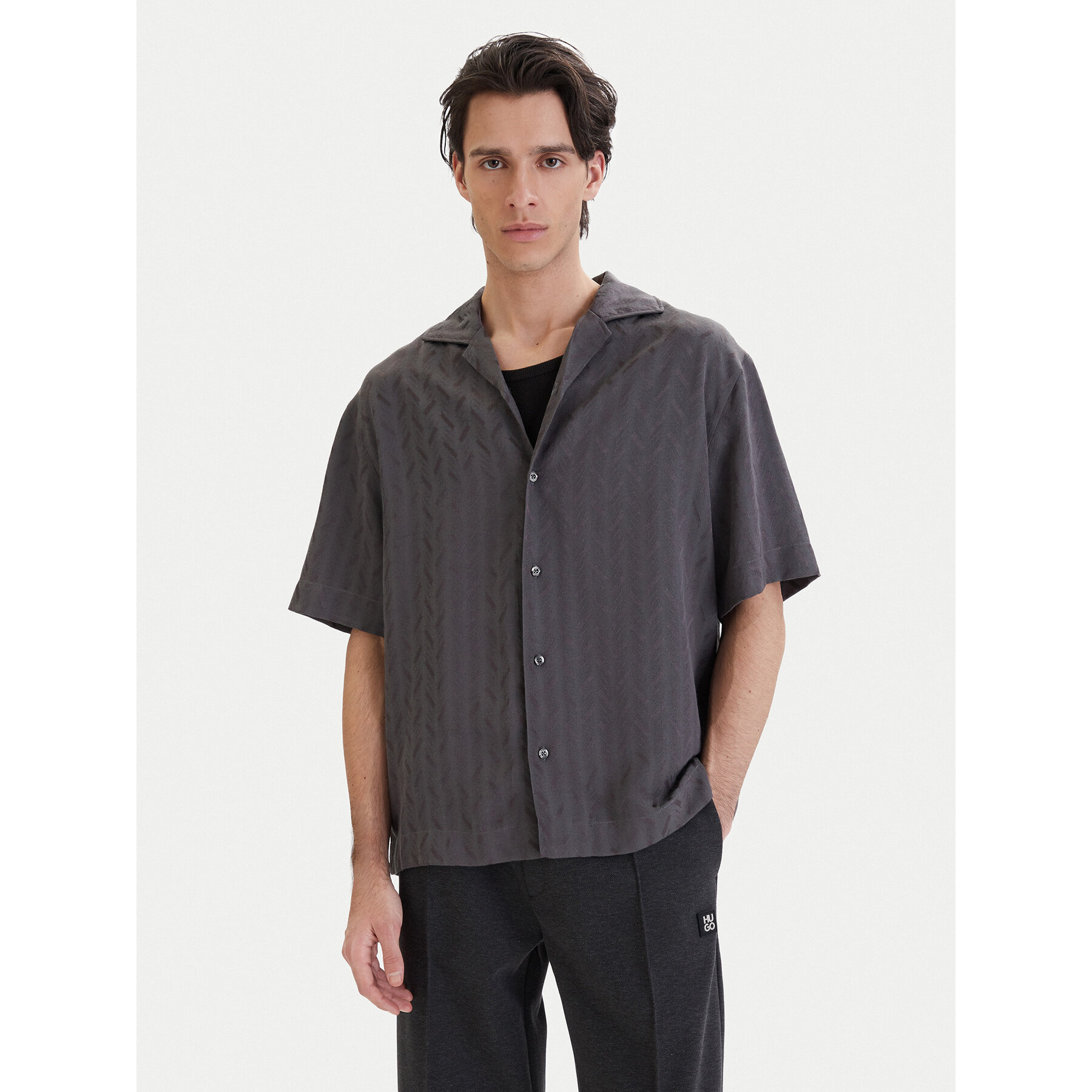 HUGO Hemd Espino 50560614 Grau Oversize