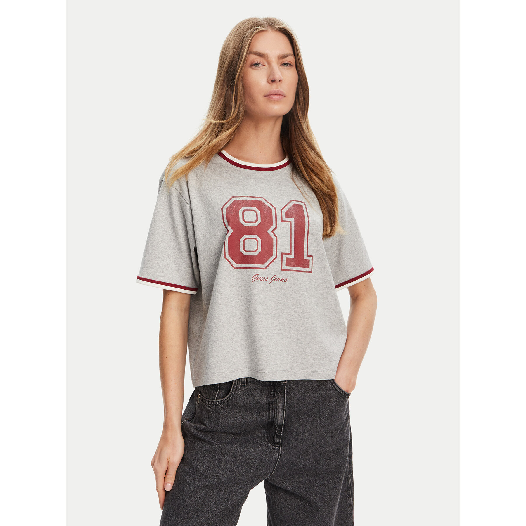 Guess Jeans T-shirt W5YI19 K8HM0 Grigio Regular Fit