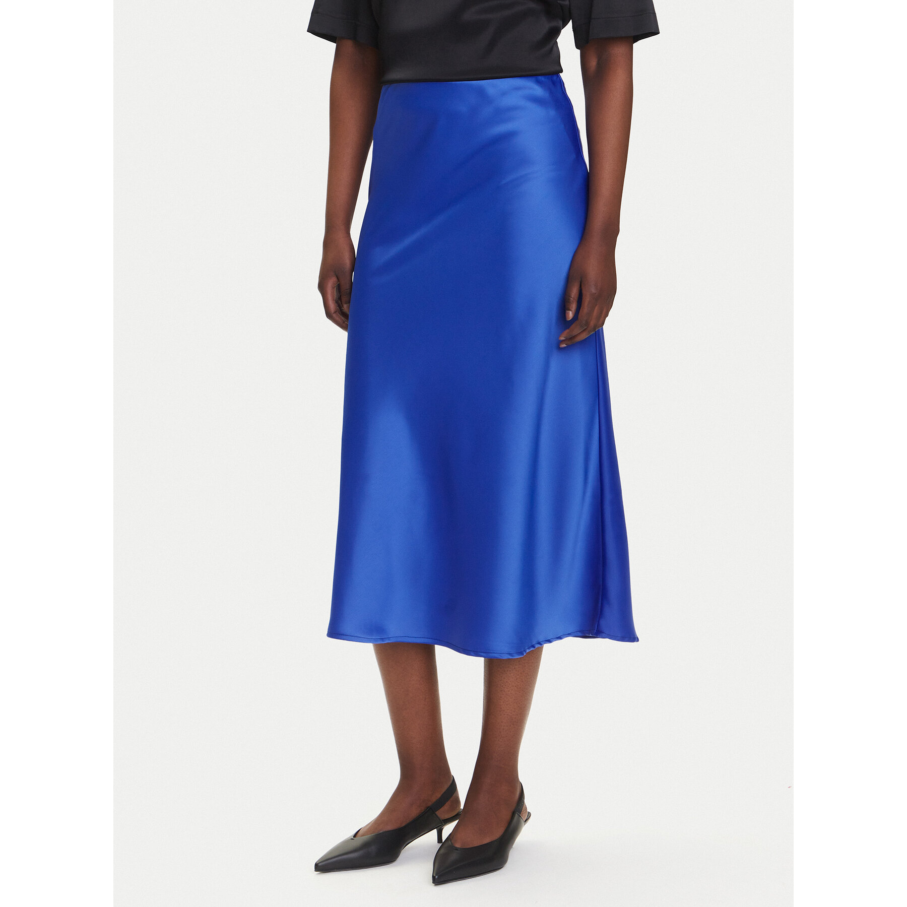 YAS Trapezförmiger Rock Pella 26030737 Blau Regular Fit