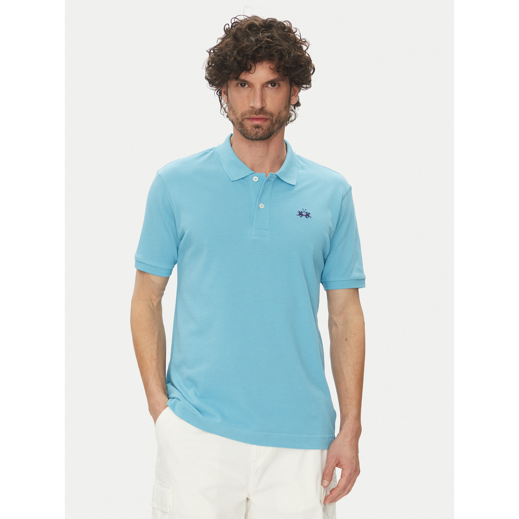 La Martina Pólóing Tex BPMP01 PK031 Kék Regular Fit