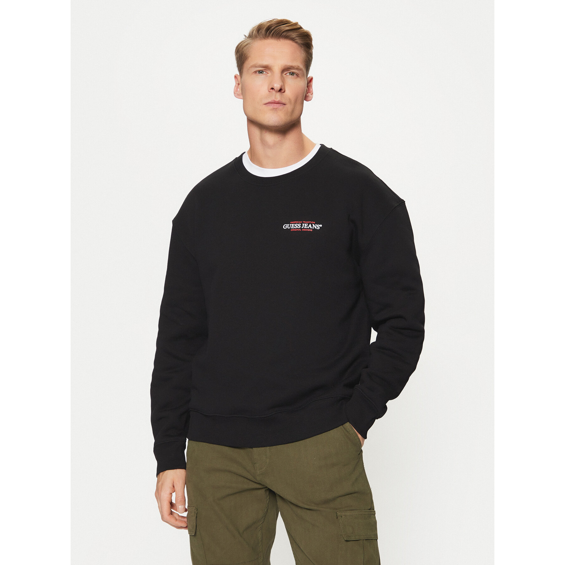 Guess Jeans Sweatshirt M4YQ17 K9V31 Schwarz Regular Fit