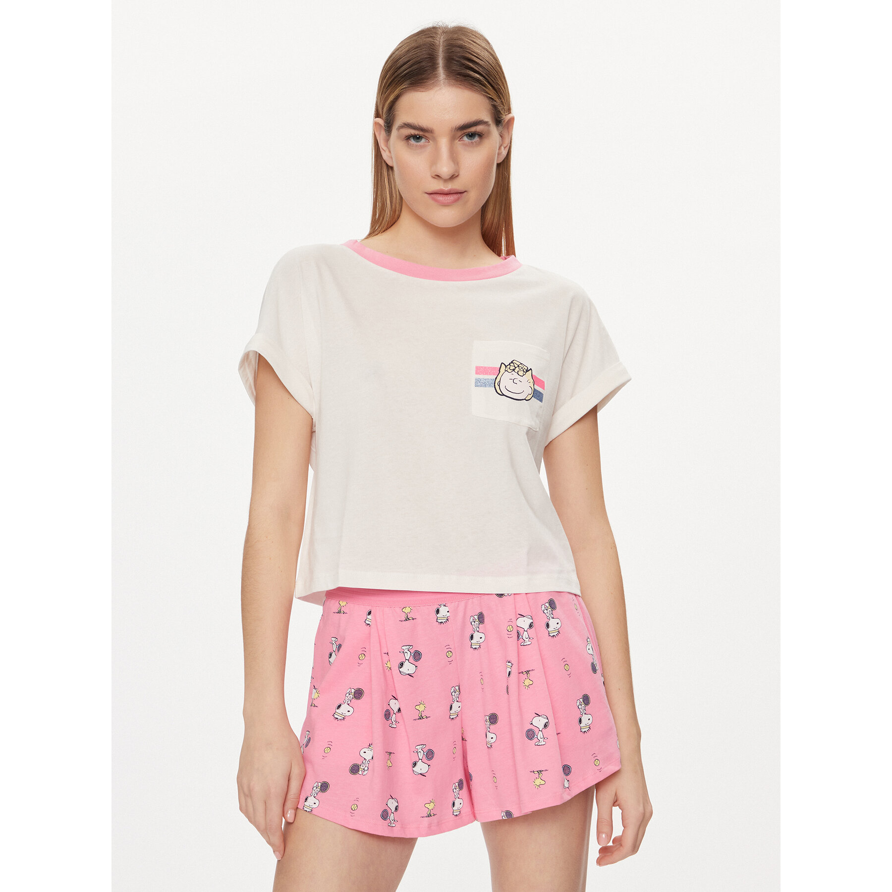 United Colors Of Benetton Μπλούζα πιτζάμας 30963M05O Εκρού Regular Fit