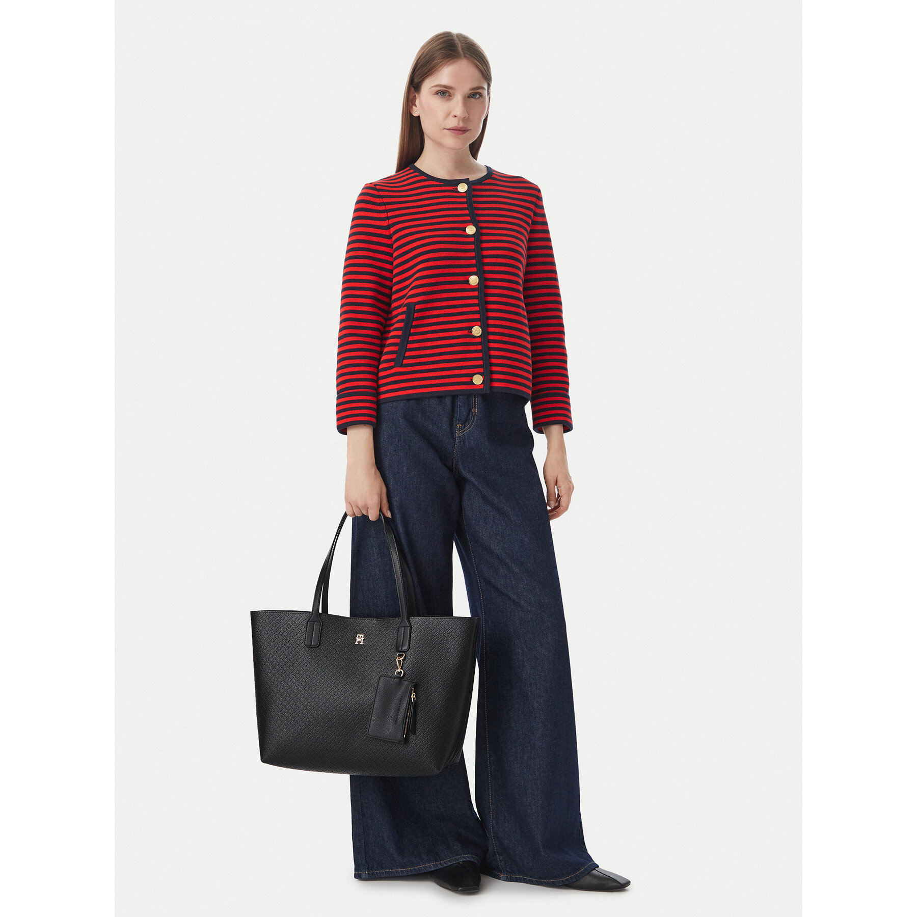 Tommy Hilfiger Τσάντα Tommy Hilfiger Th Icon Tote Mono AW0AW19004 Μαύρο