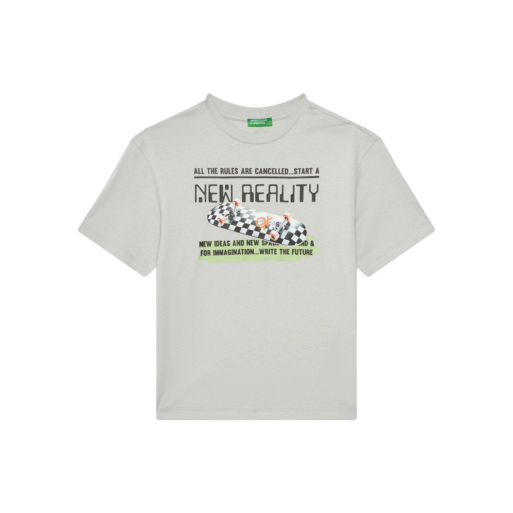 United Colors Of Benetton T-Shirt 35RYC10NC Γκρι Regular Fit