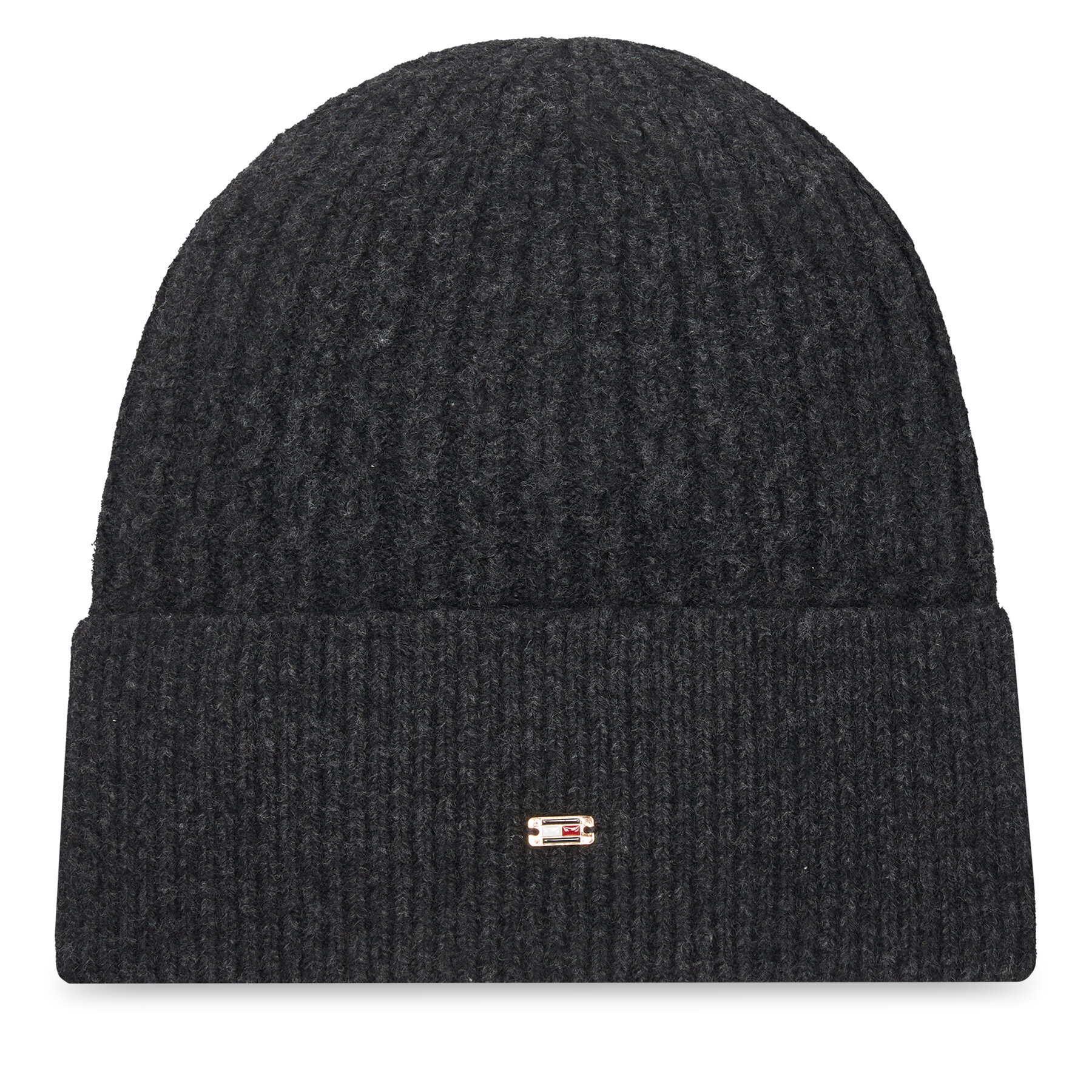 Шапка Tommy Hilfiger Th Cable Enamel Flag AW0AW17776 Черен