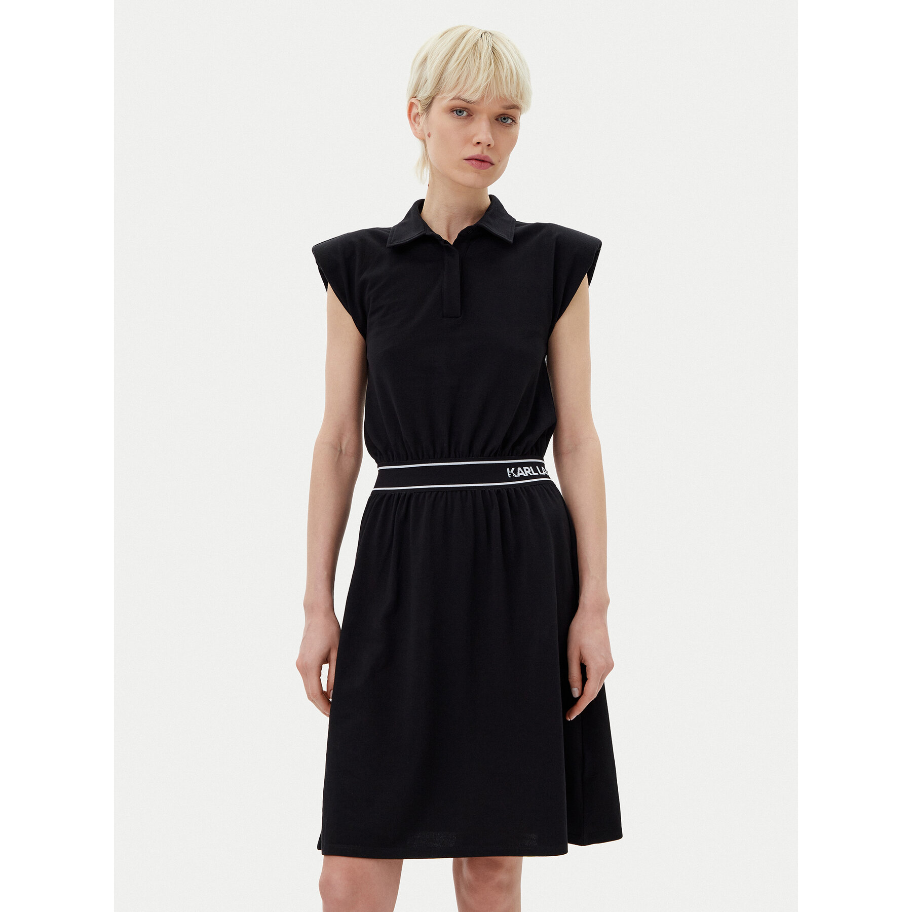 KARL LAGERFELD Kleid für den Alltag A2W13038 Schwarz Regular Fit