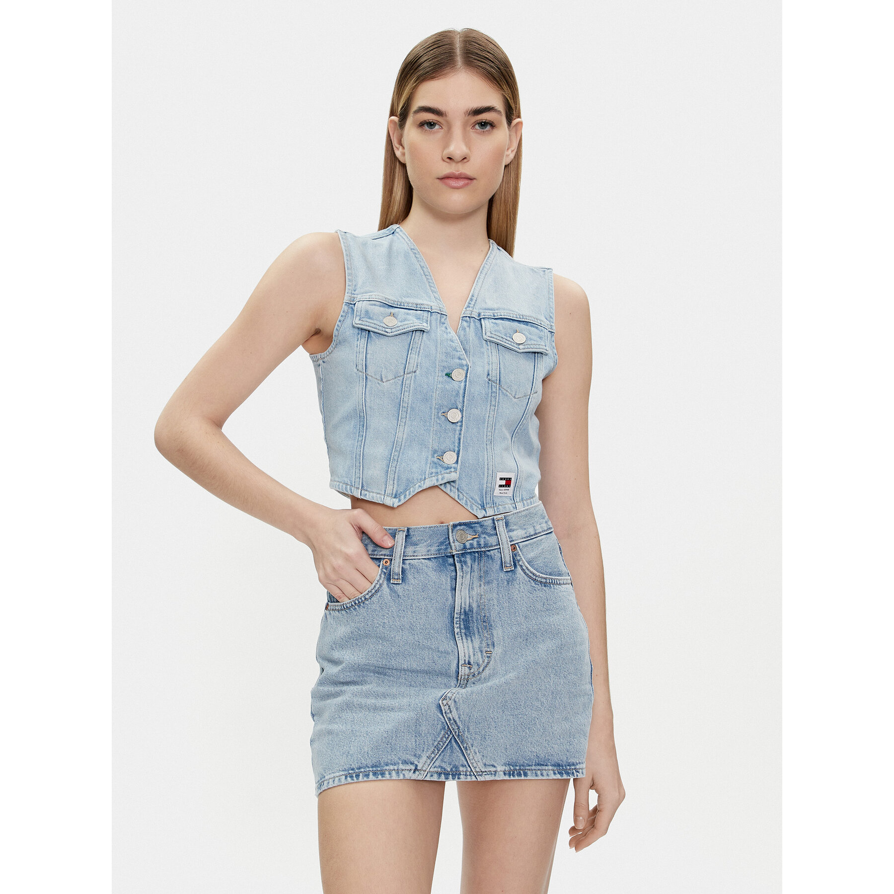 Tommy Jeans Weste DW0DW17684 Blau Regular Fit