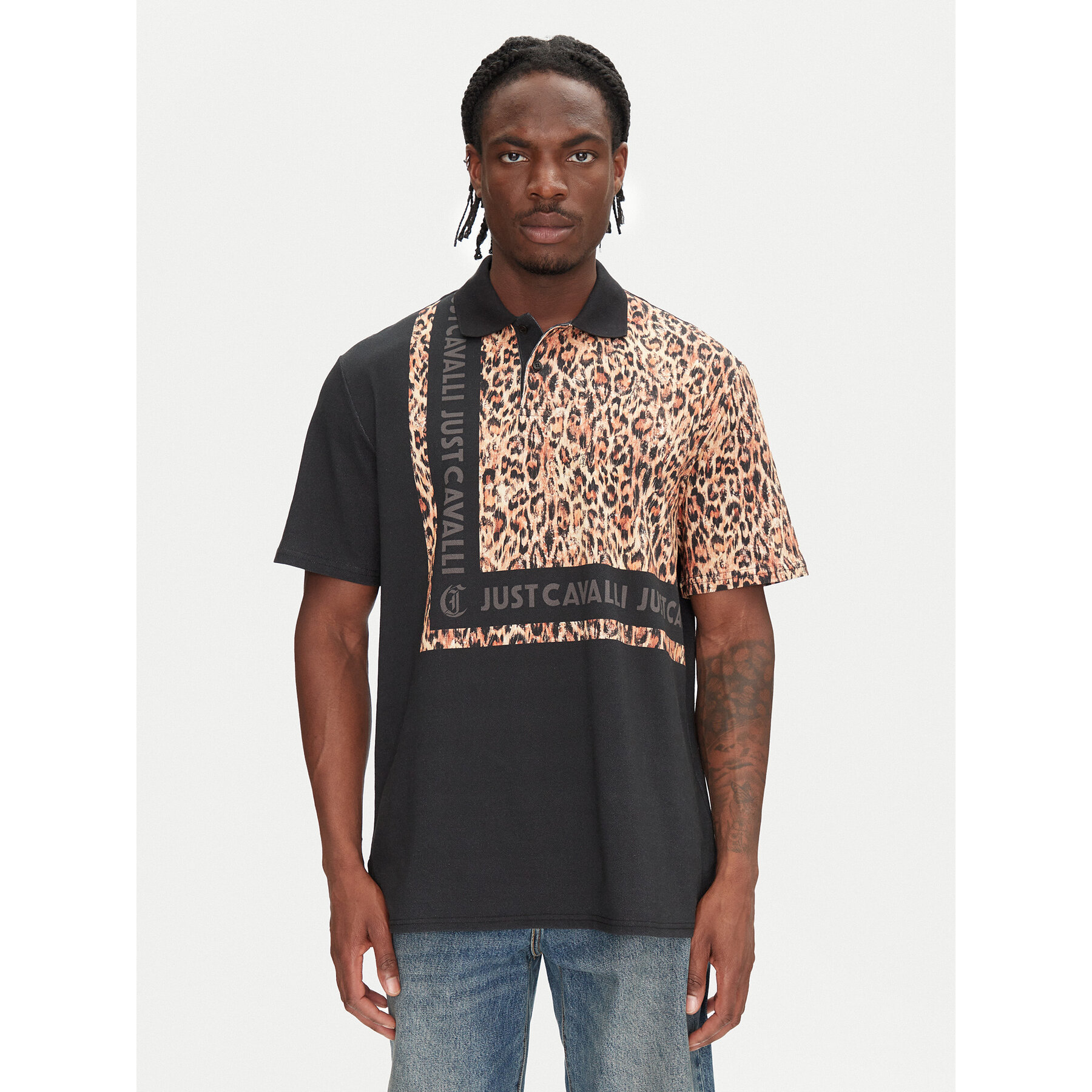 Just Cavalli Polo 78OAGE15 Nero Regular Fit