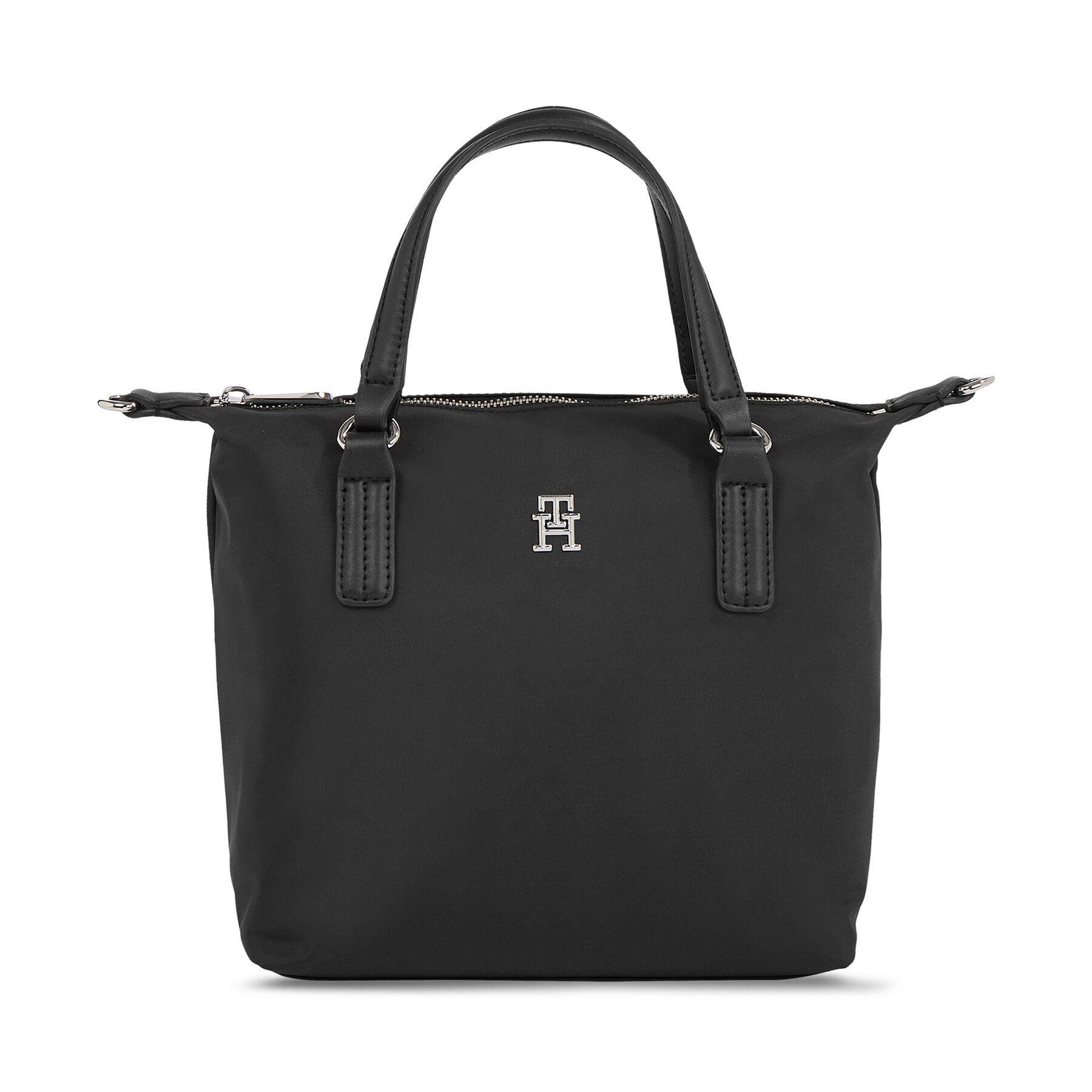 Ročna torba Tommy Hilfiger Poppy Th Small Tote AW0AW15640 Črna
