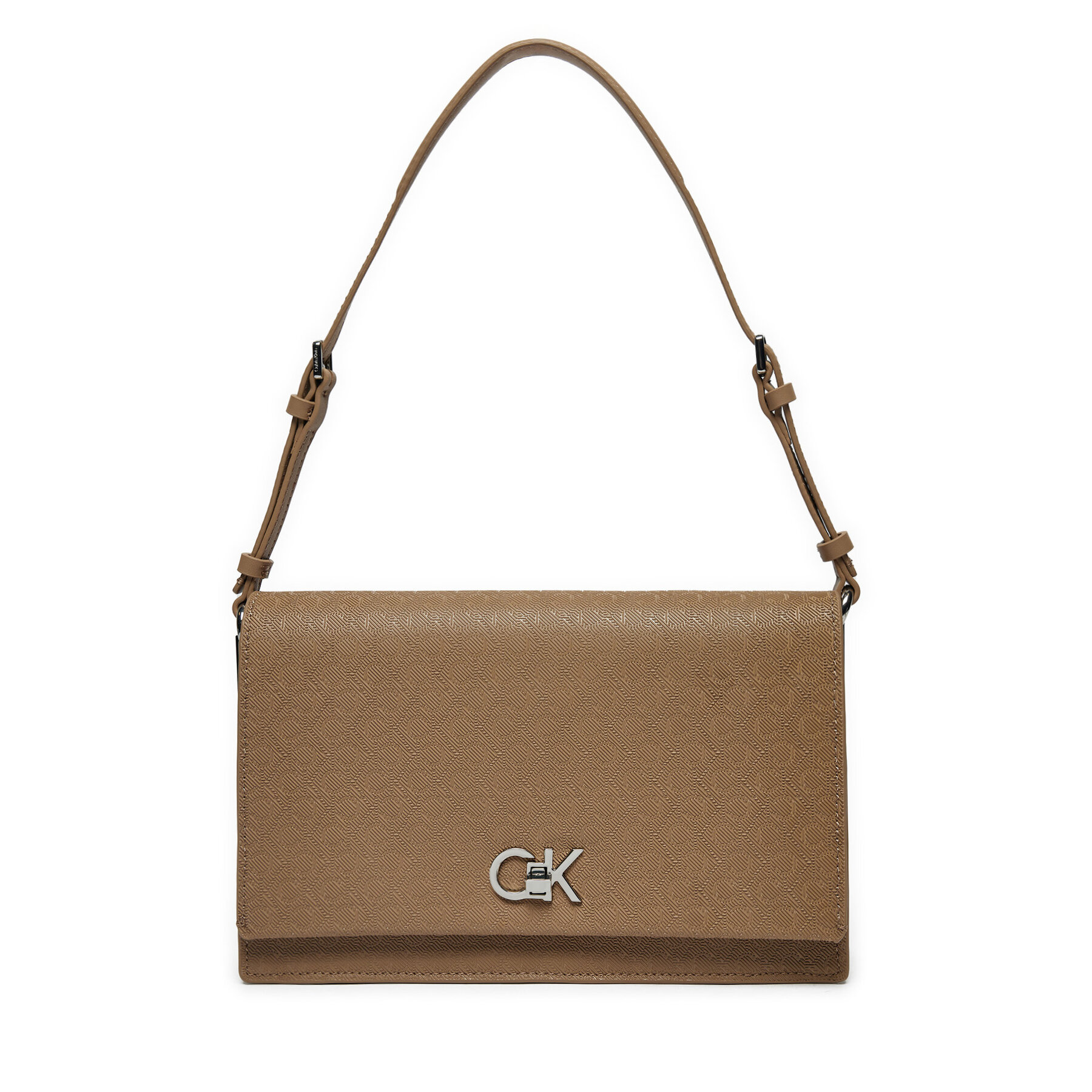 Kabelka Calvin Klein Ck Elongated Shoulder Bag_Mono K60K613139 Béžová