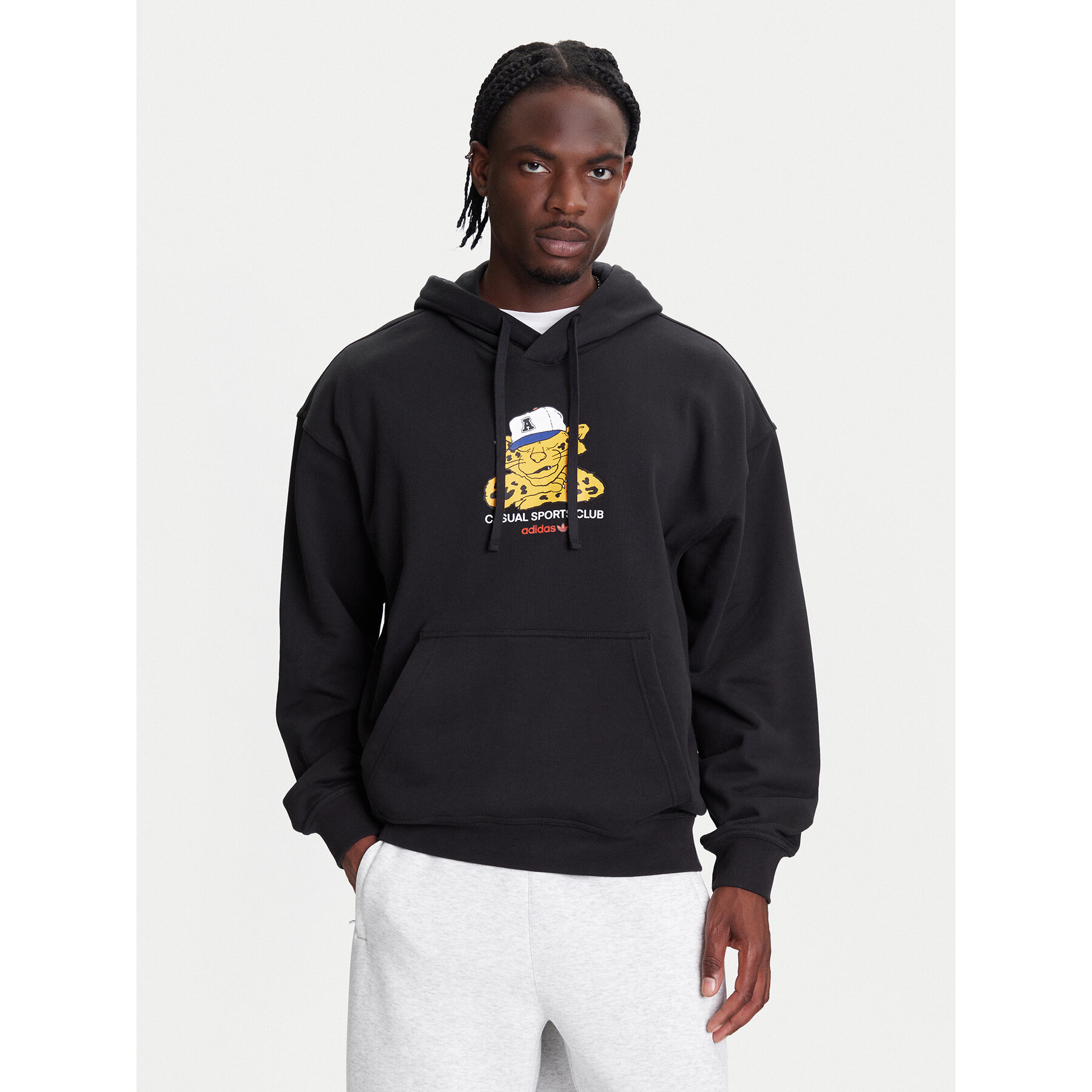 adidas Sweatshirt Wabash JW0166 Schwarz Loose Fit