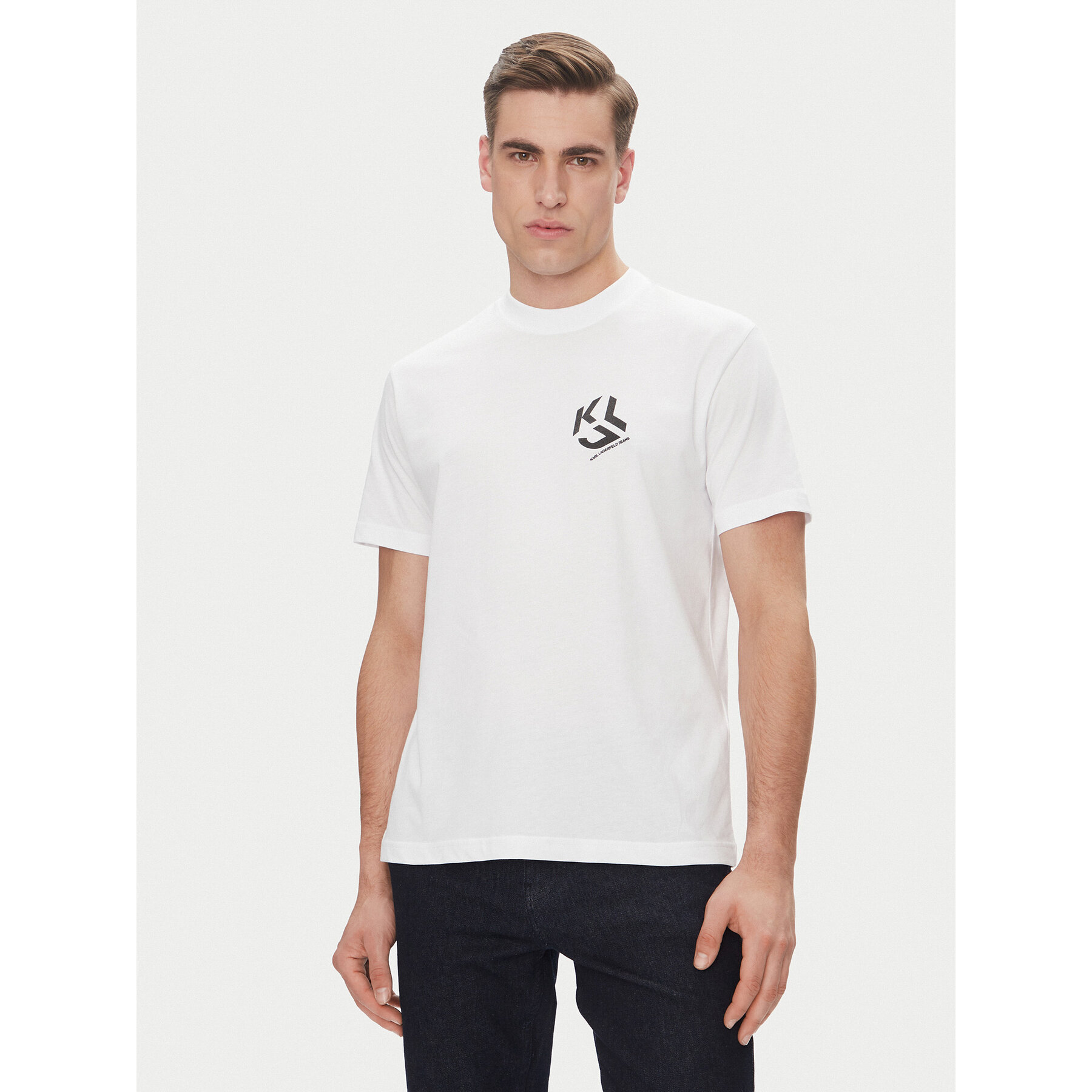 Karl Lagerfeld Jeans Majica A2M17072 Bela Regular Fit