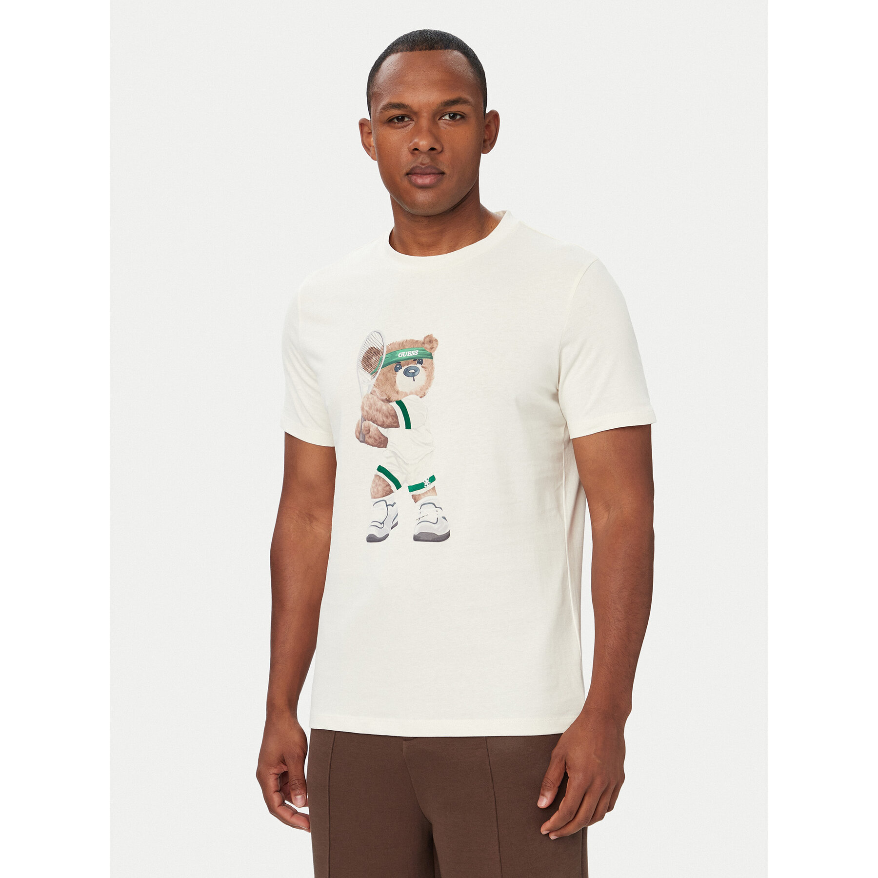 Guess T-shirt Z6YI28 K5092 Krem Regular Fit