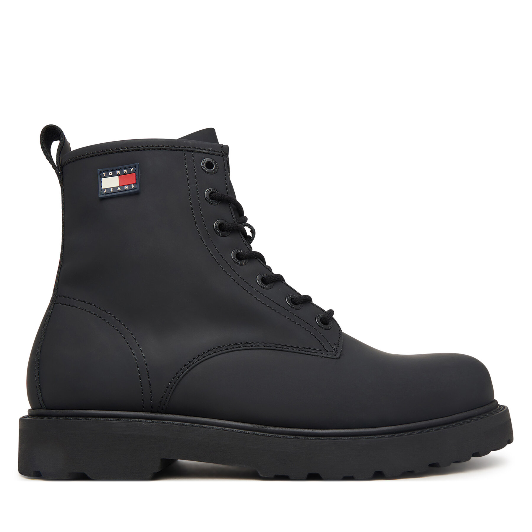 Kotníková obuv Tommy Jeans Archive '01 Rubber Lace Boot EM0EM01781 Černá
