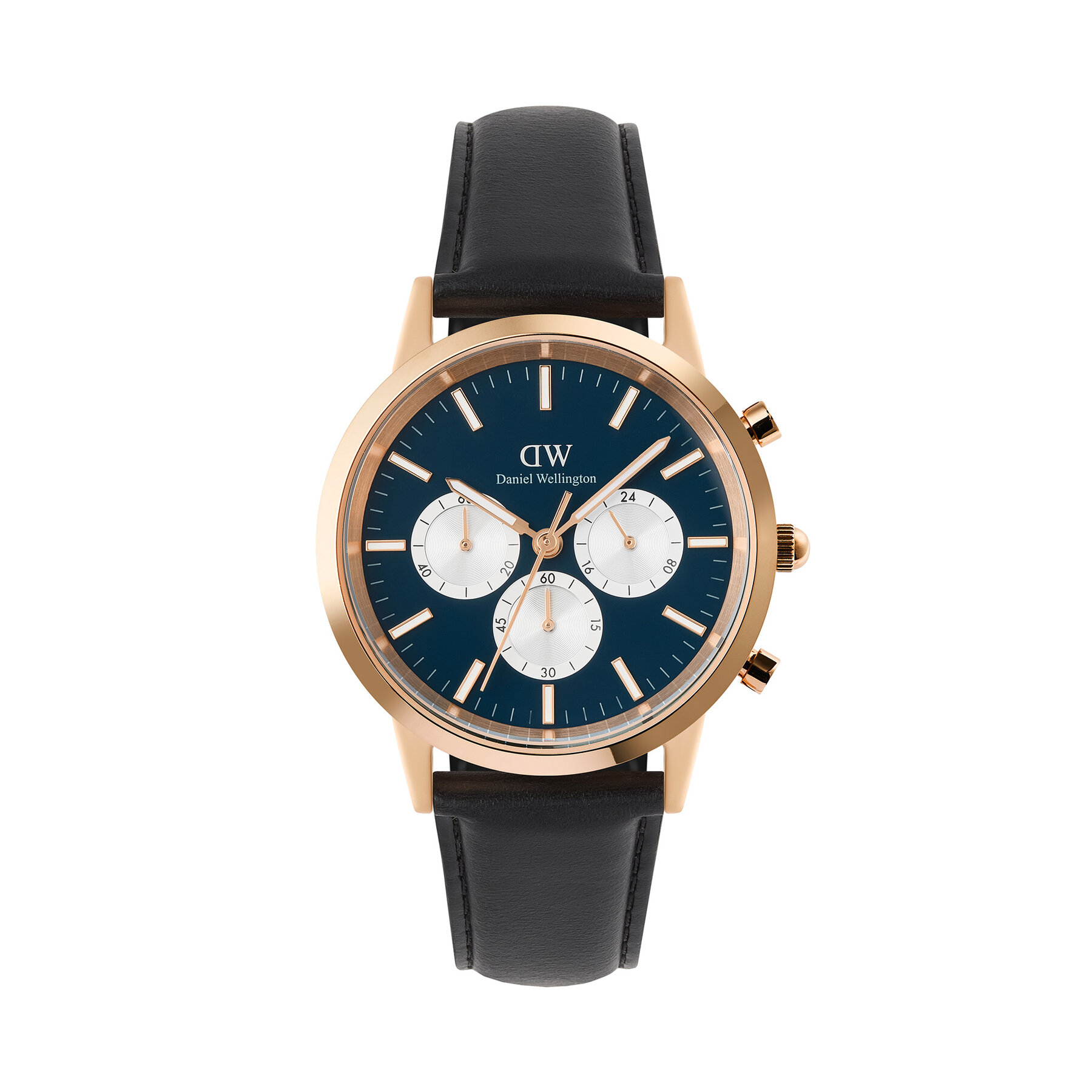 Часовник Daniel Wellington Iconic Chronograph St Mawes Arctic Panda DW00100877 Черен
