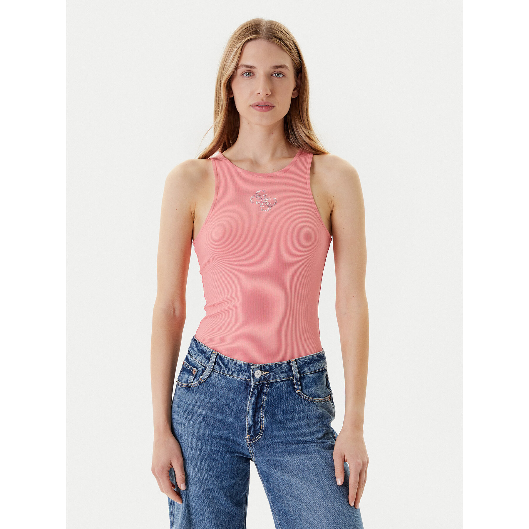 Guess Τοπ W5GP57 KCV52 Ροζ Regular Fit