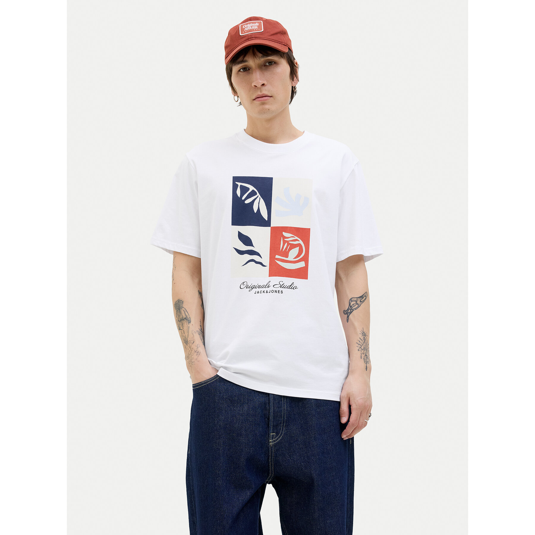 Jack & Jones Póló Canggu 12277220 Fehér Regular Fit