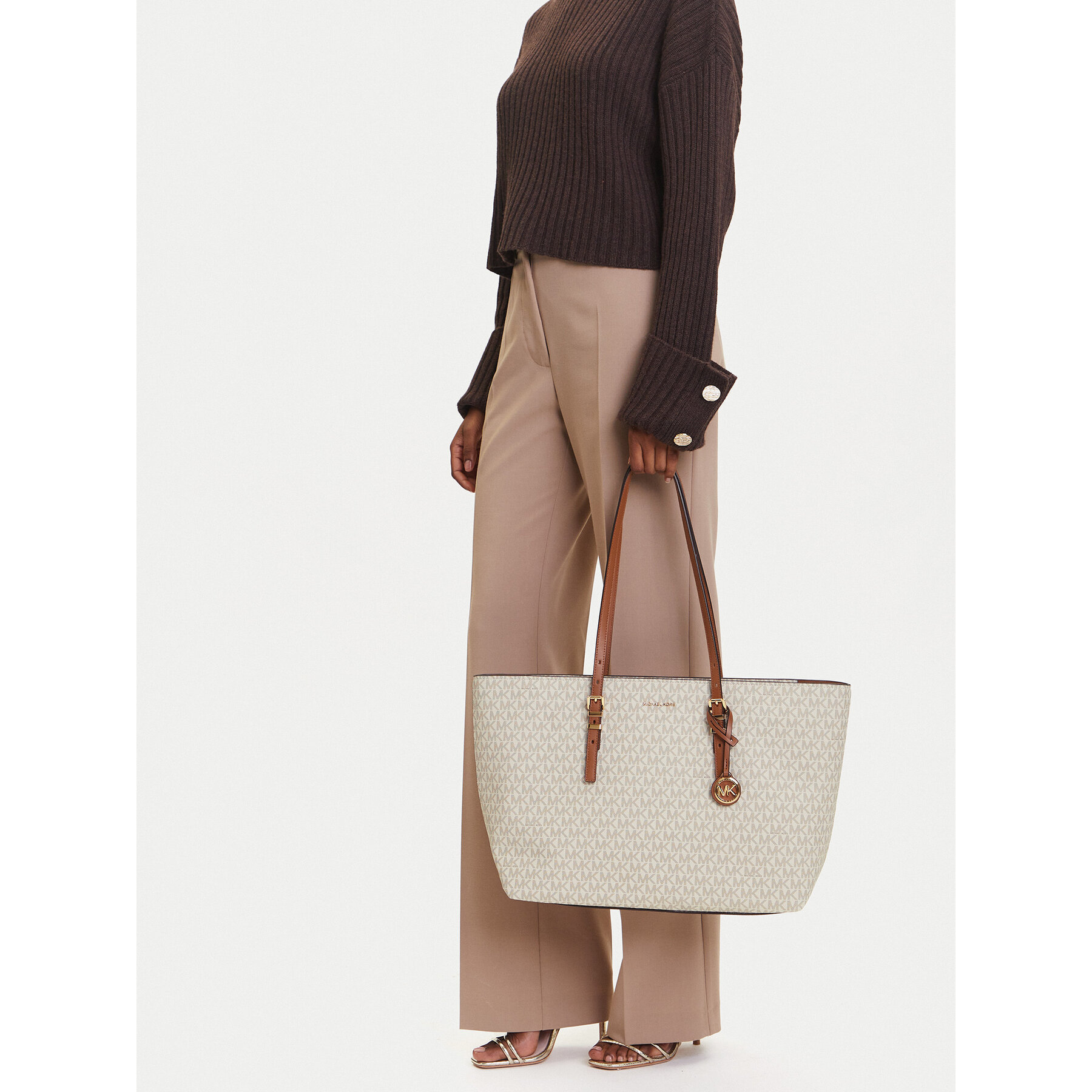 Táska MICHAEL Michael Kors Quinn 30T5GQNT9B Bézs