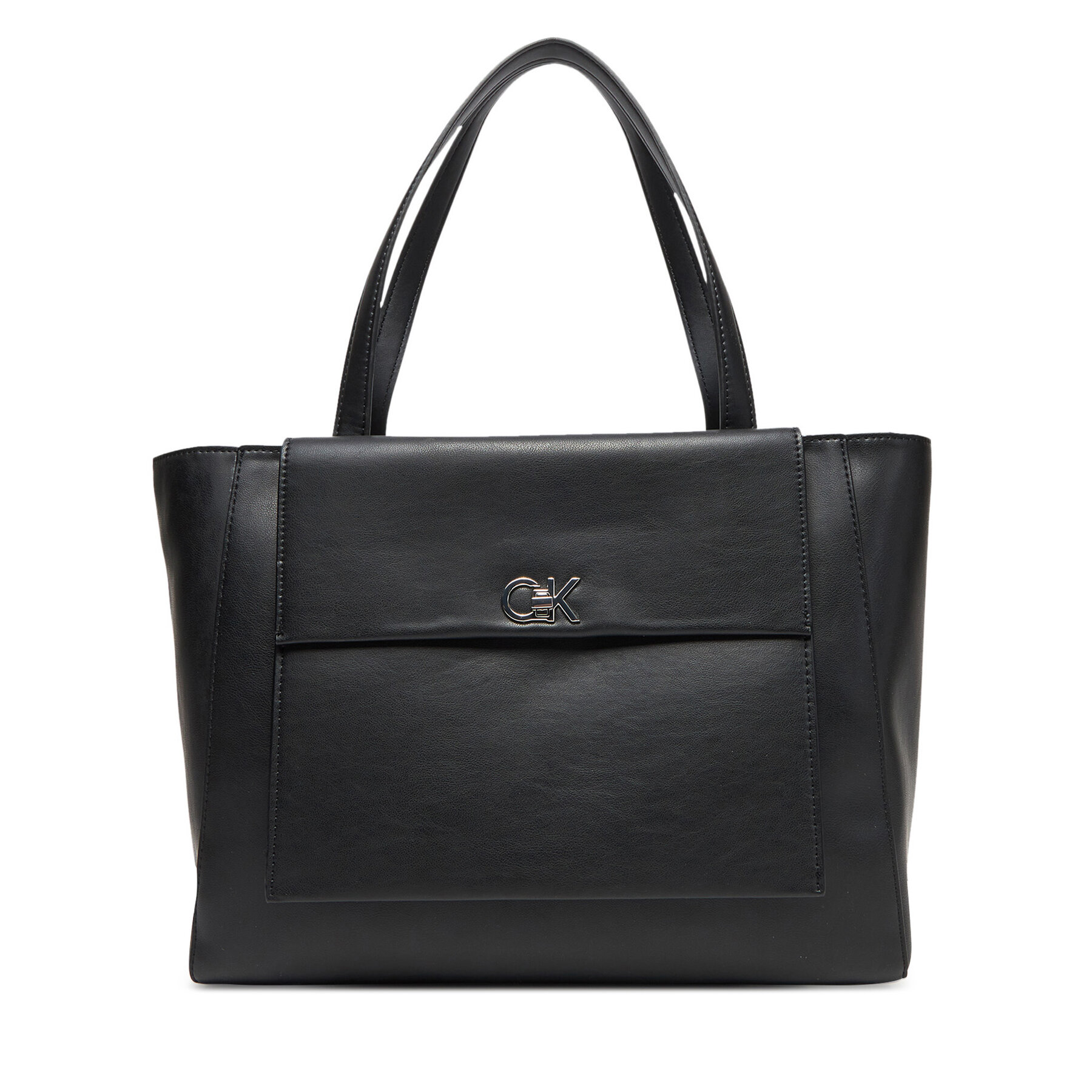 Damska Calvin Klein Torebka Czarny Ck Re-Lock Medium Shopper LV04F3223G