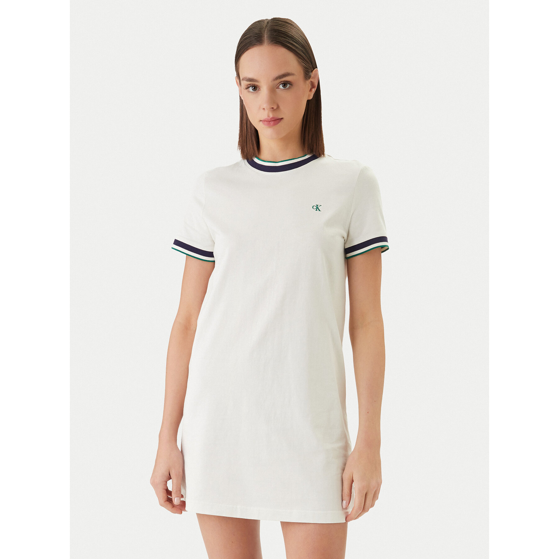 Calvin Klein Jeans Kleid für den Alltag LV047F248G Weiß Relaxed Fit
