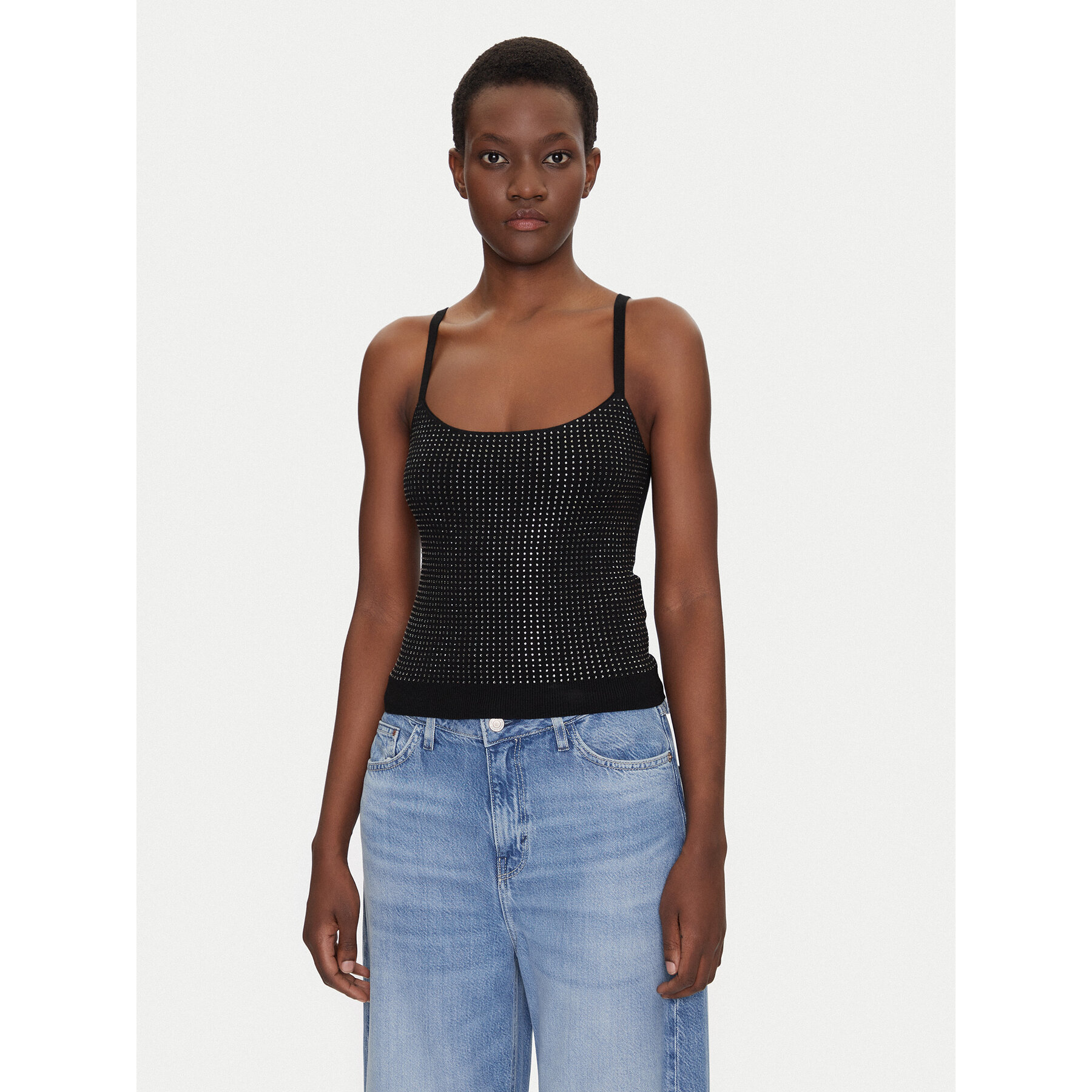 Guess Τοπ W5GR47 Z3MN2 Μαύρο Regular Fit