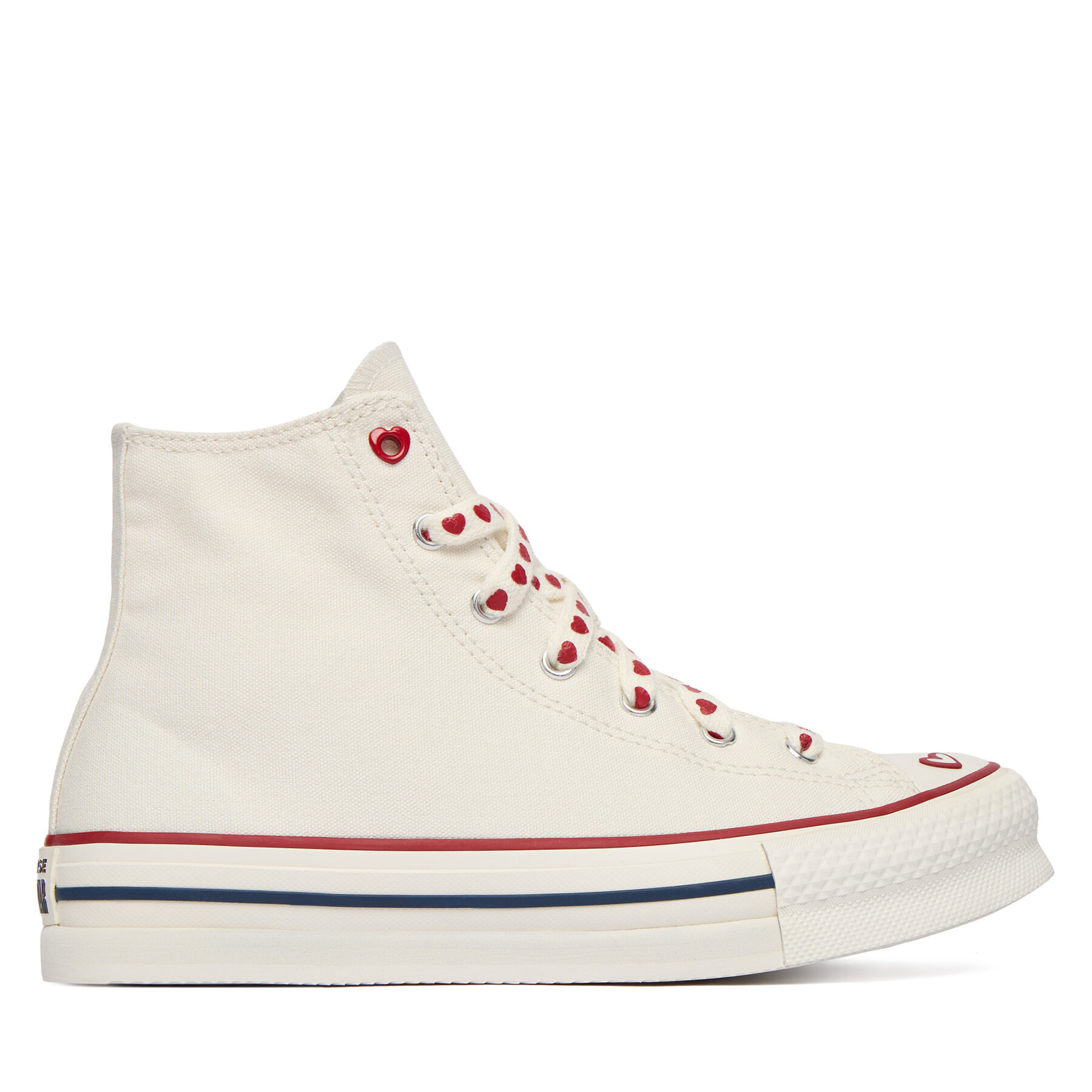 Plátěnky Converse Chuck Taylor All Star Lift Platform Hearts A19062C Écru