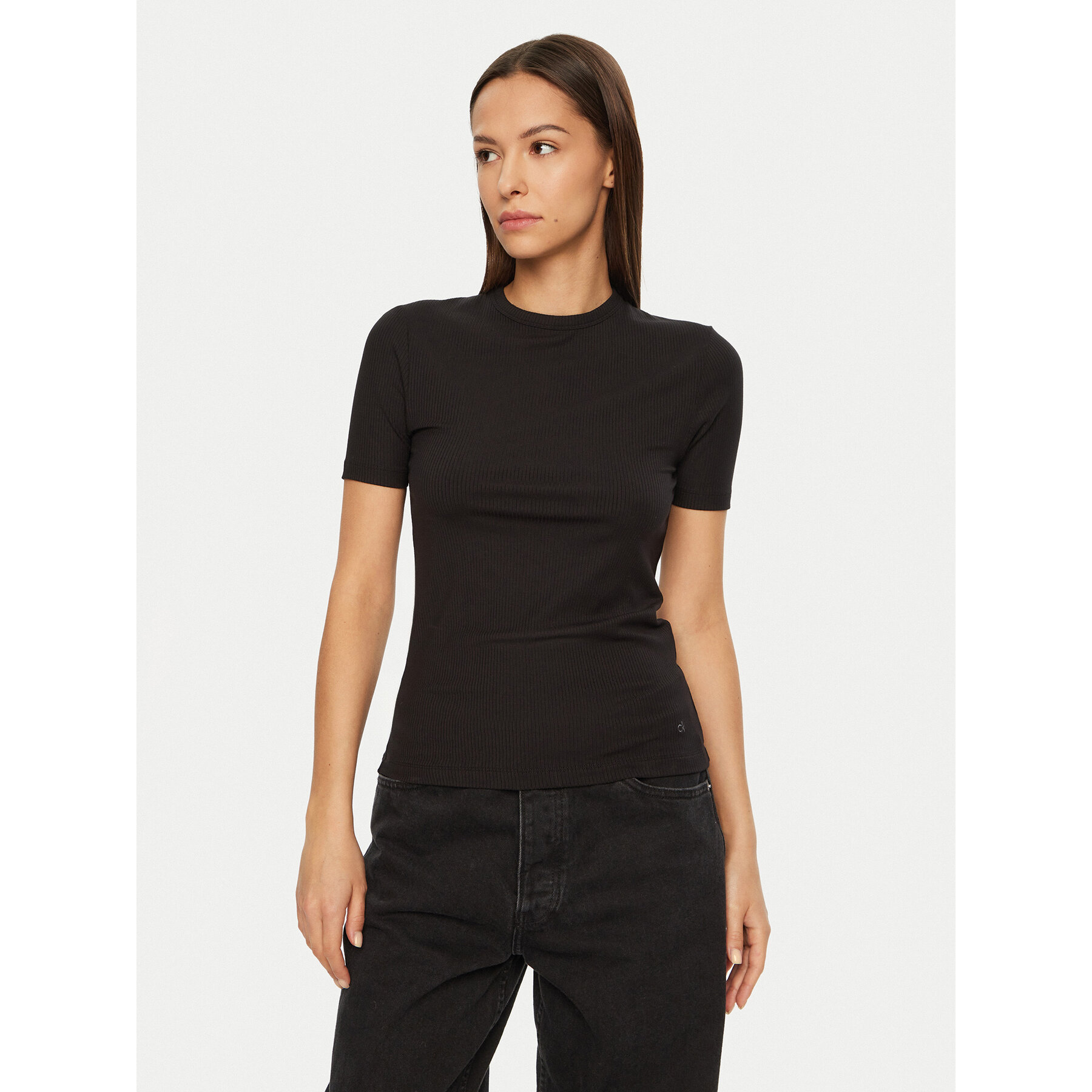 Calvin Klein T-Shirt K20K208052 Μαύρο Slim Fit