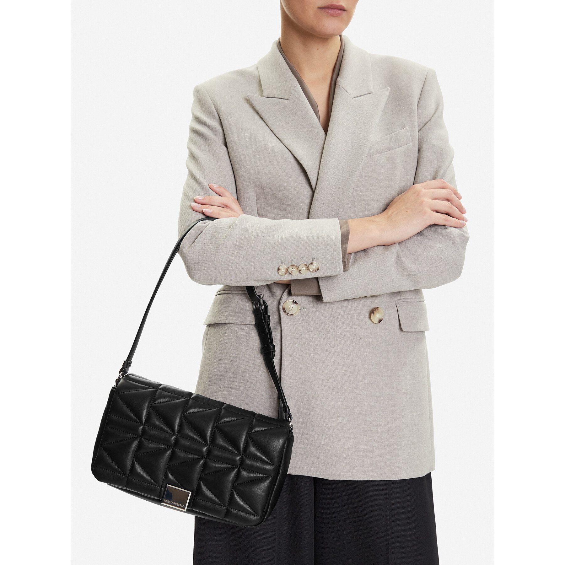 Ročna torba KARL LAGERFELD A1W30437 Črna