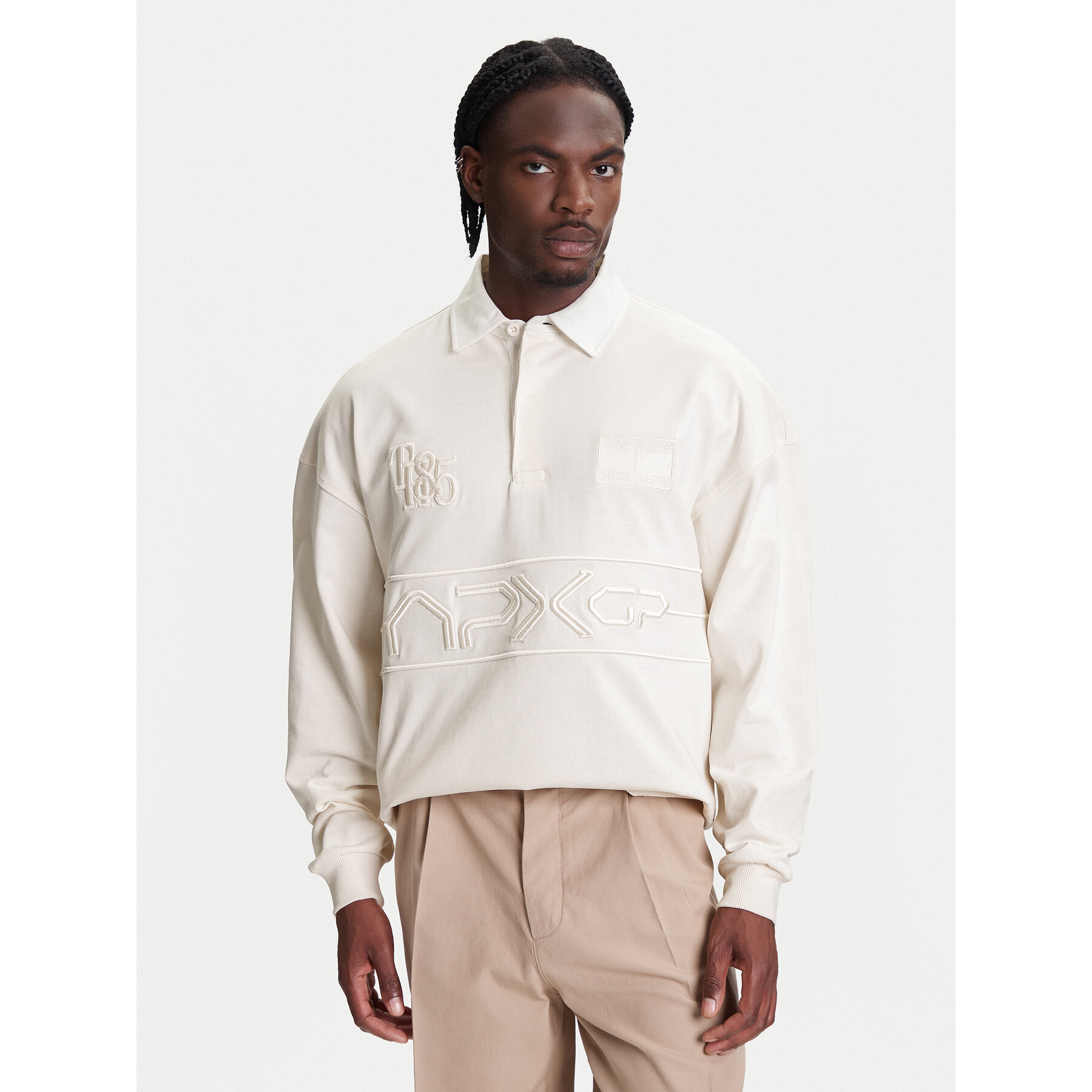Tommy Hilfiger Sweatshirt F1 Movie Rugby MW0MW41388 Beige Regular Fit