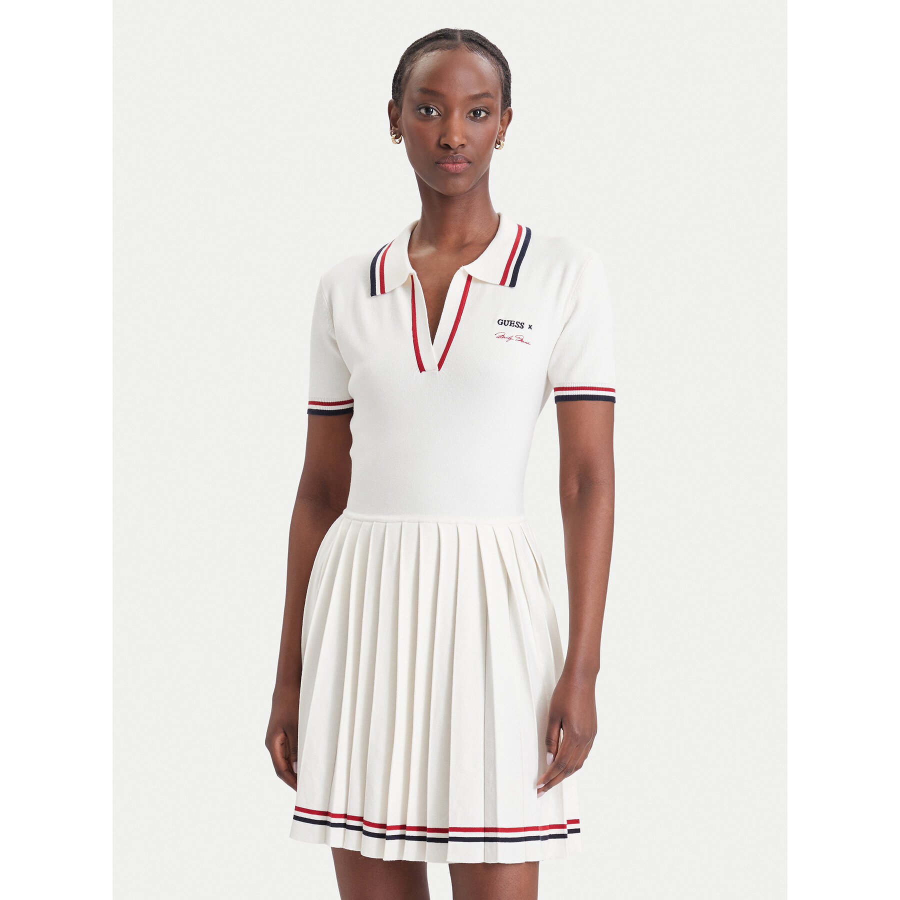 Guess Strickkleid W6BK98 Z2277 Creme Regular Fit