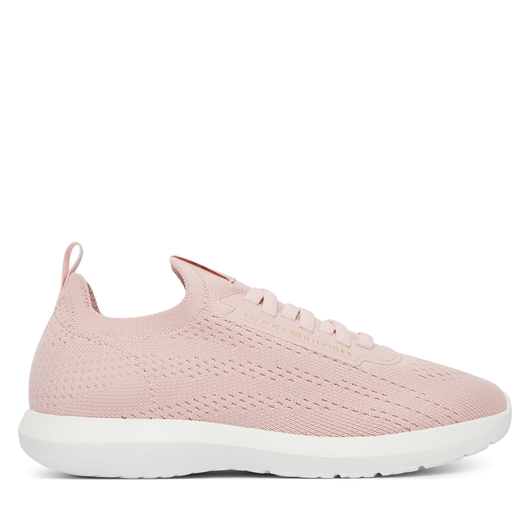 Sneakersy Tommy Hilfiger Th Knit Extralight Runner FW0FW09112 Svetlo béžová